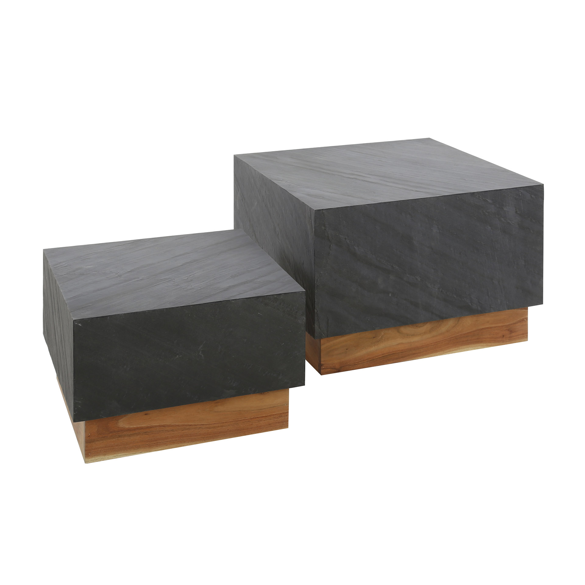 Mesa de centro Blox Slate juego de 2 - Pizarra