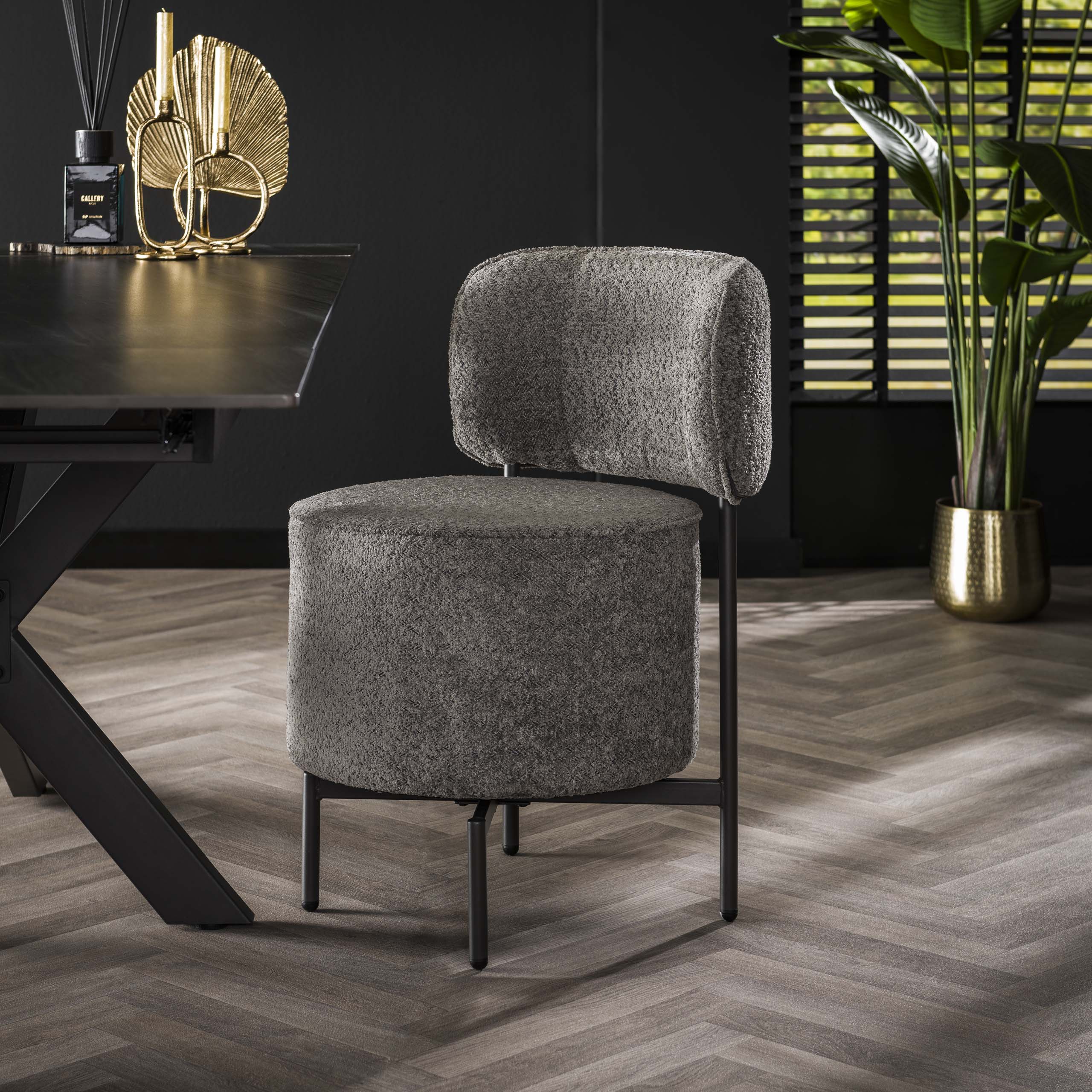 Silla de cóctel giratoria. VPE2 / Boucle gris