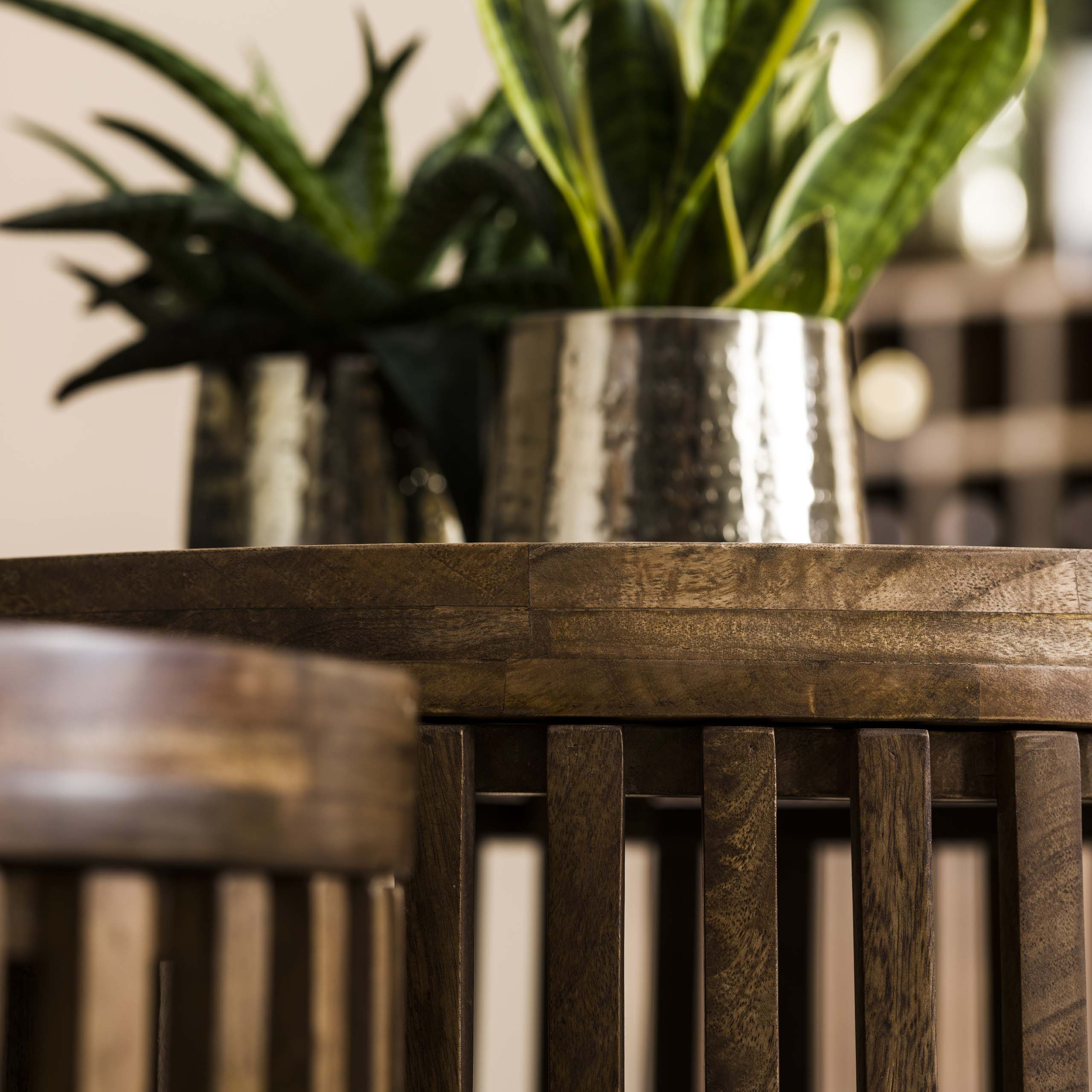 Conjunto de mesa de centro tweak Ø65/Ø50 / Mango macizo color arena