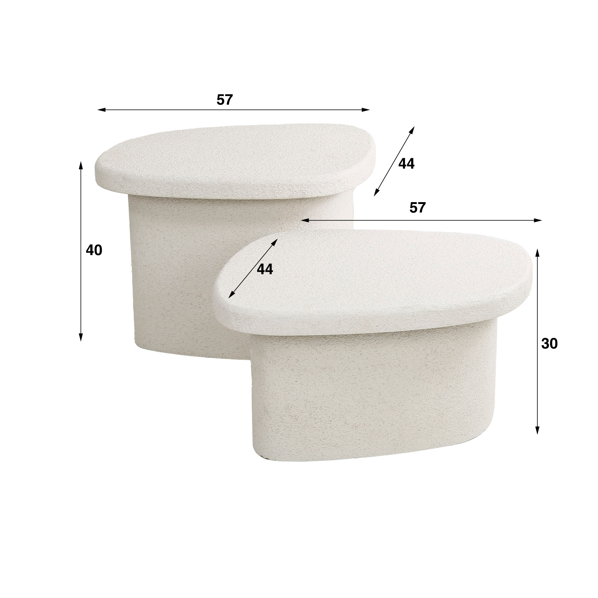 Juego de mesa de centro/2 piedra orgánica / Compuesto de mármol