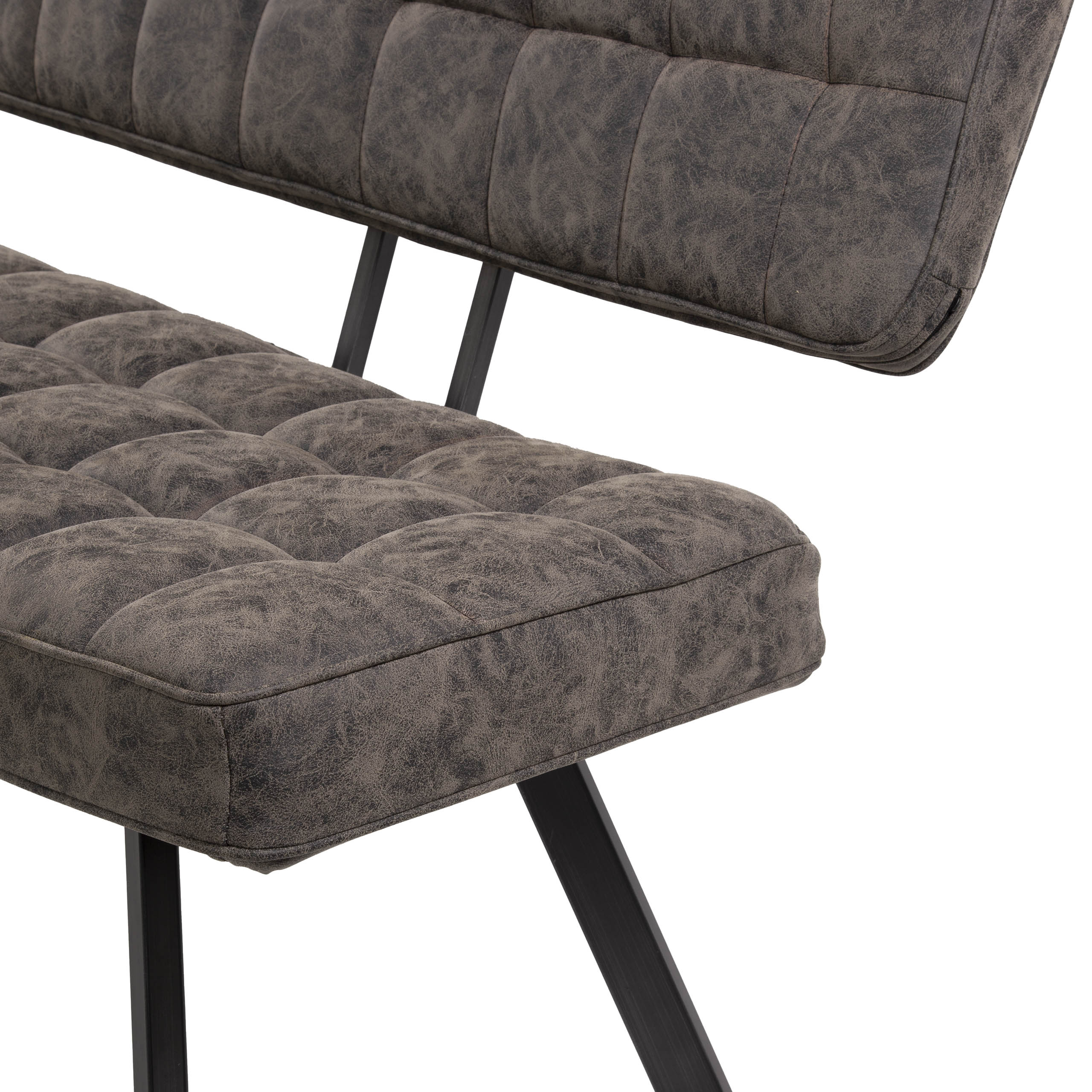 Sofá de comedor 180 cm - Wax PU marrón oscuro