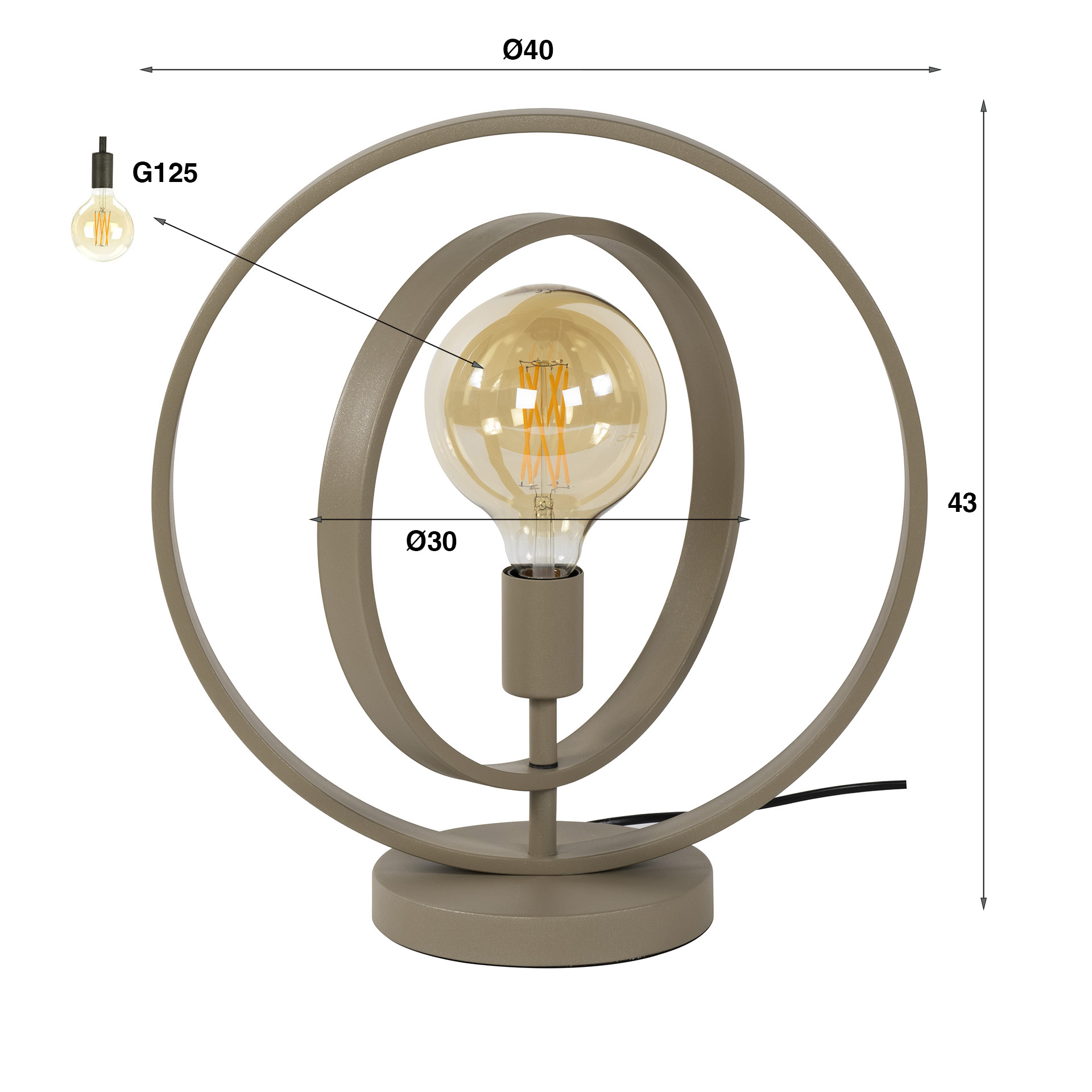 Lámpara de mesa Turn Around 1 luz - beige