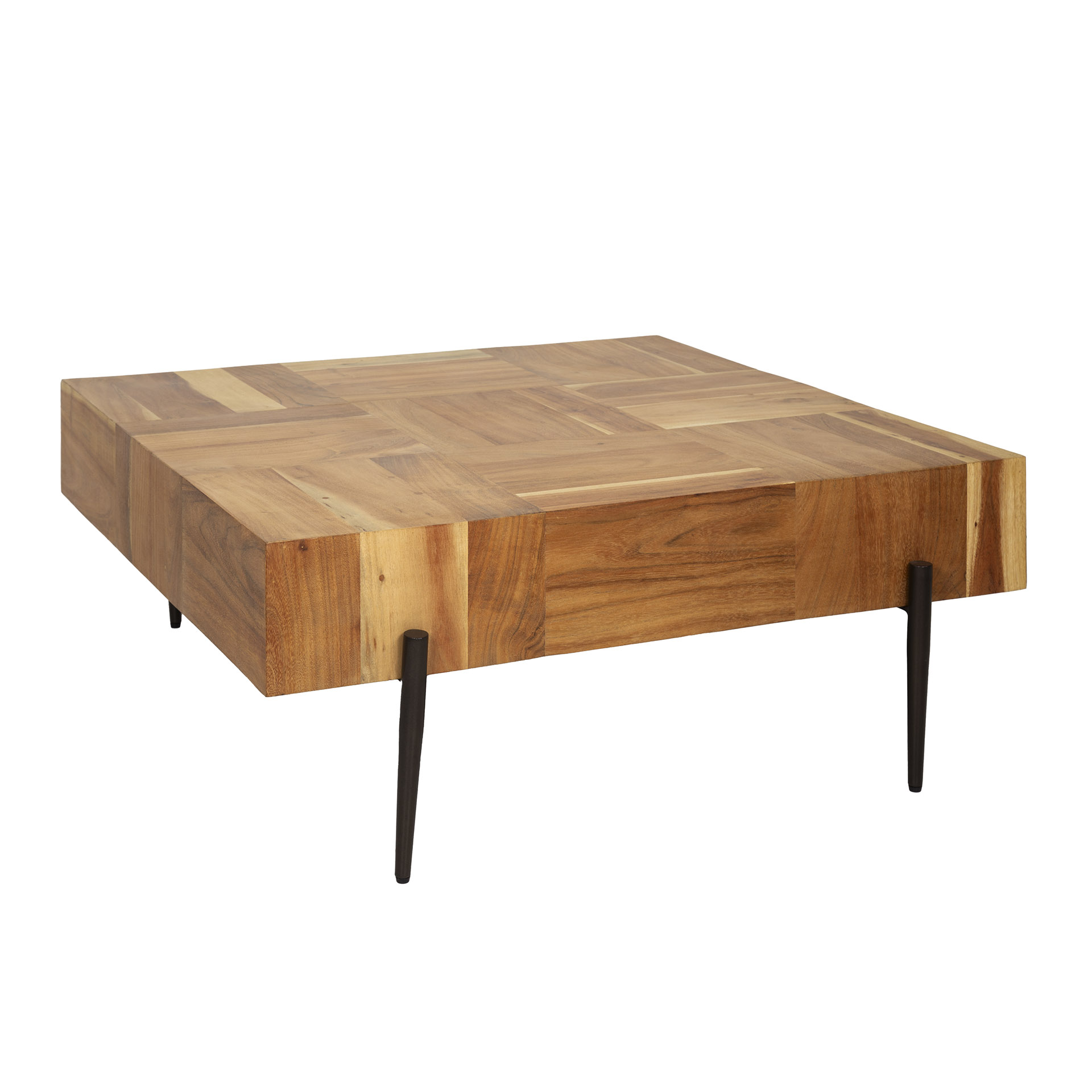 Mesa de centro Blocks 90x90 - Acacia maciza natural