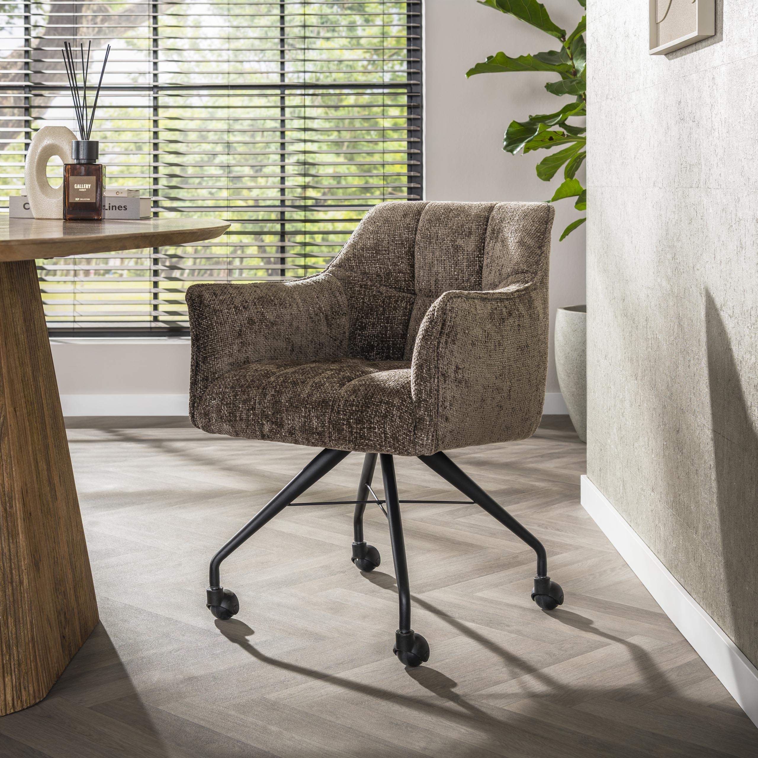 Sillón con ruedas Raster - embalado por 2 - Hoven taupe