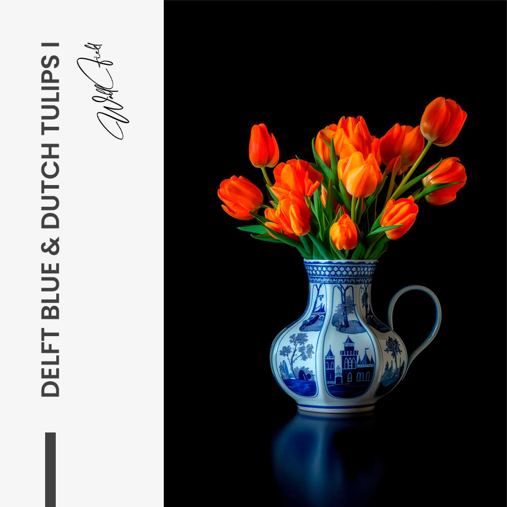 "Delft Blue & Dutch Tulips I"