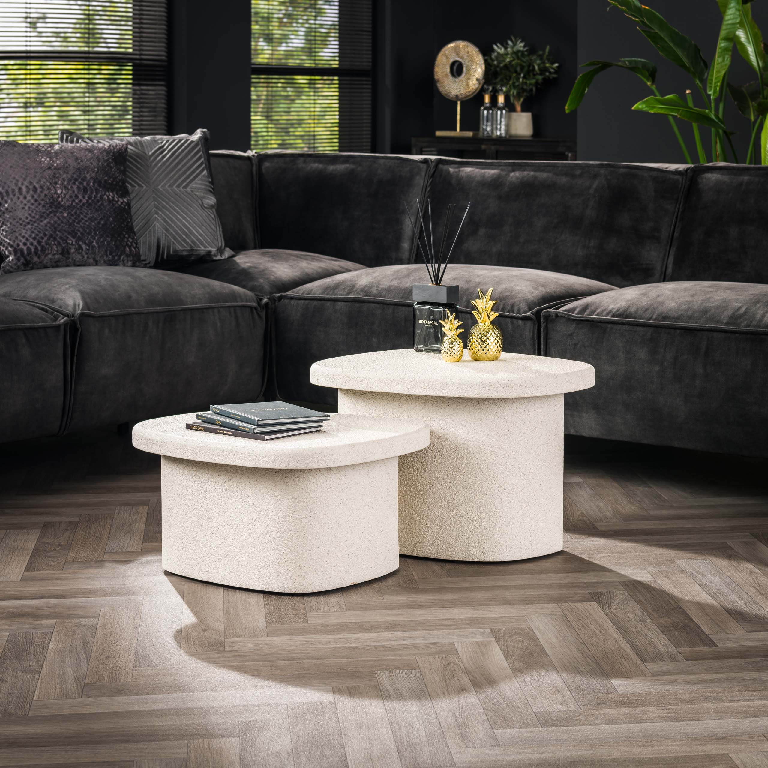 Juego de mesa de centro/2 piedra orgánica / Compuesto de mármol