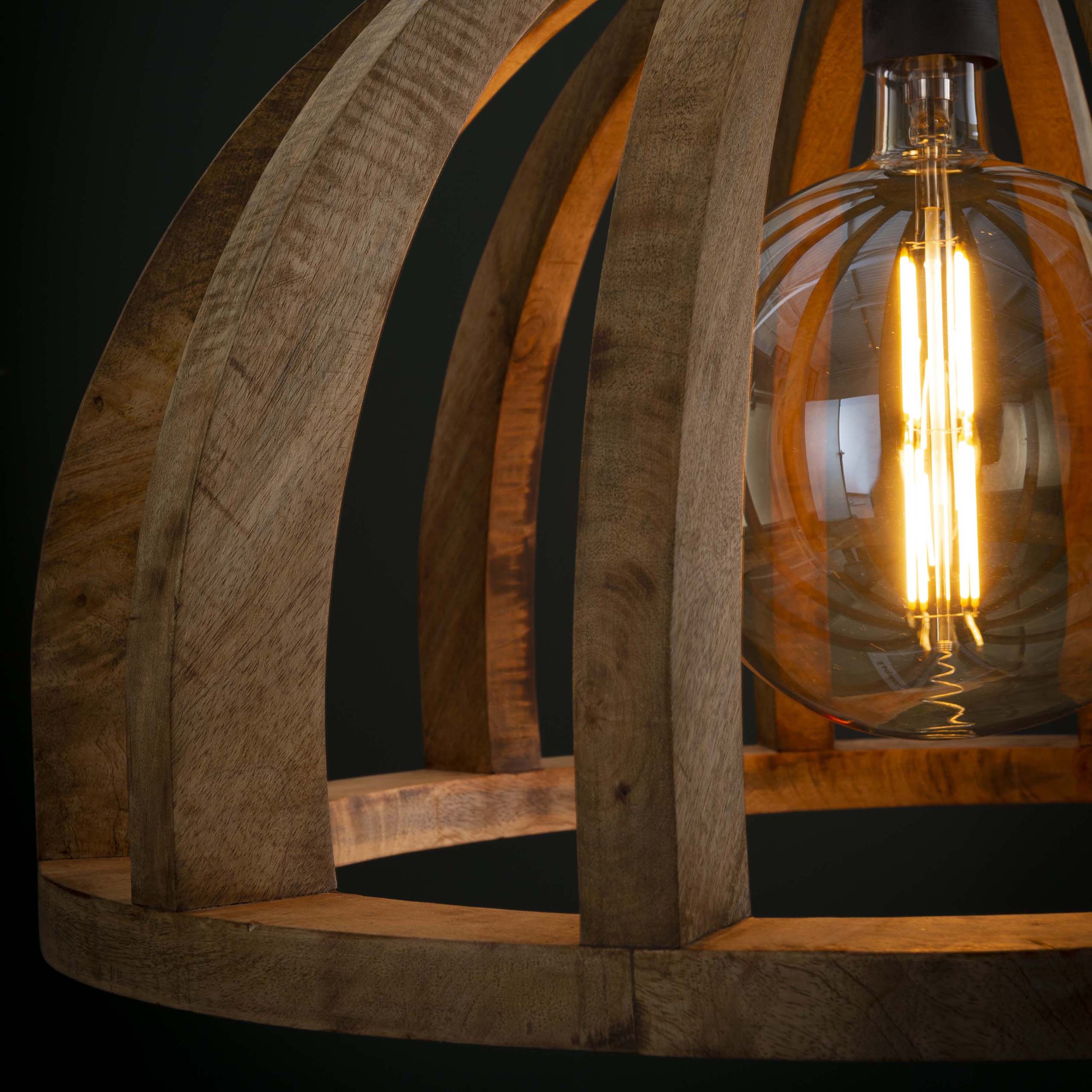 Lámpara colgante Orba 1 luz Ø60 cm - Mango macizo