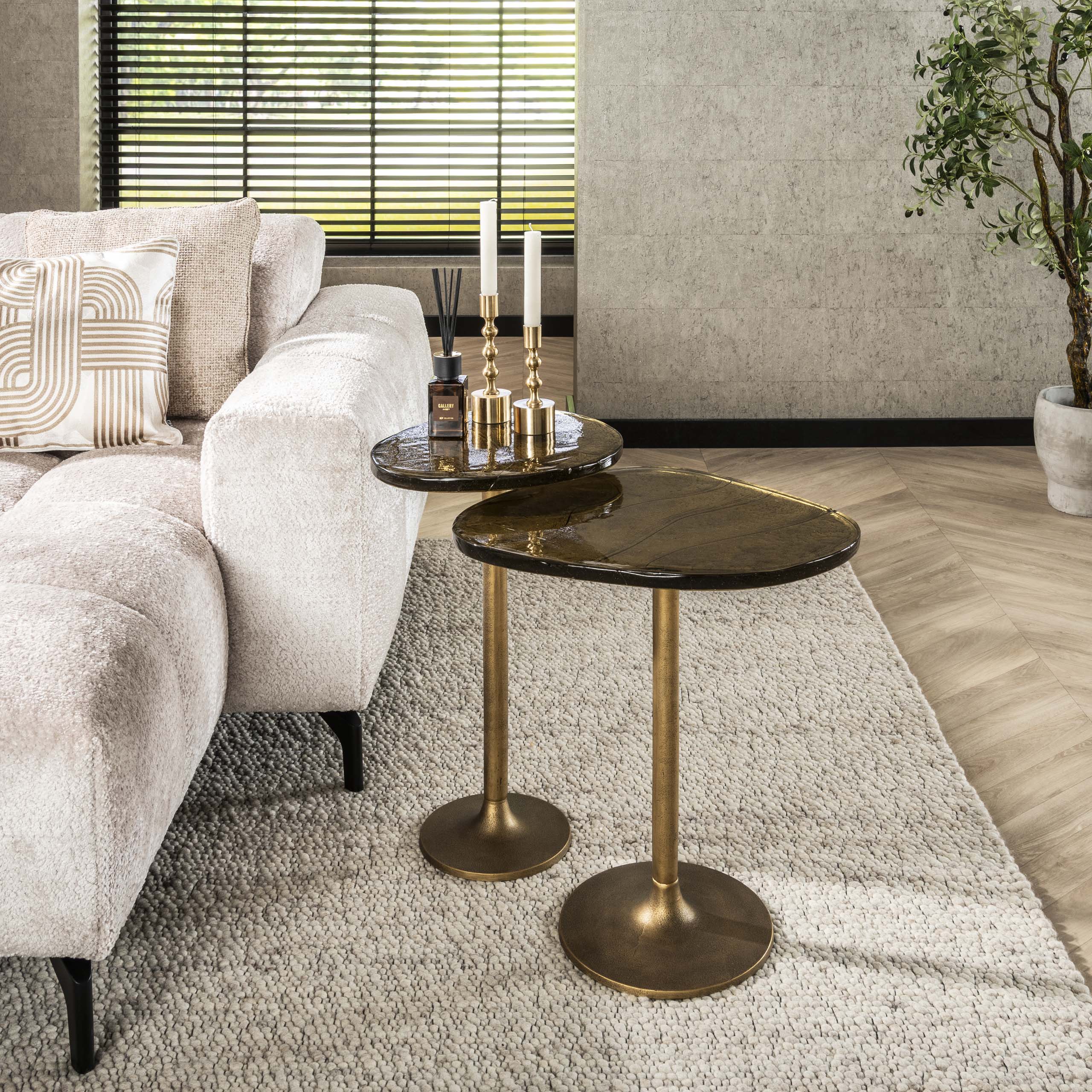 Mesa auxiliar Eclipse mediana - Oro antiguo