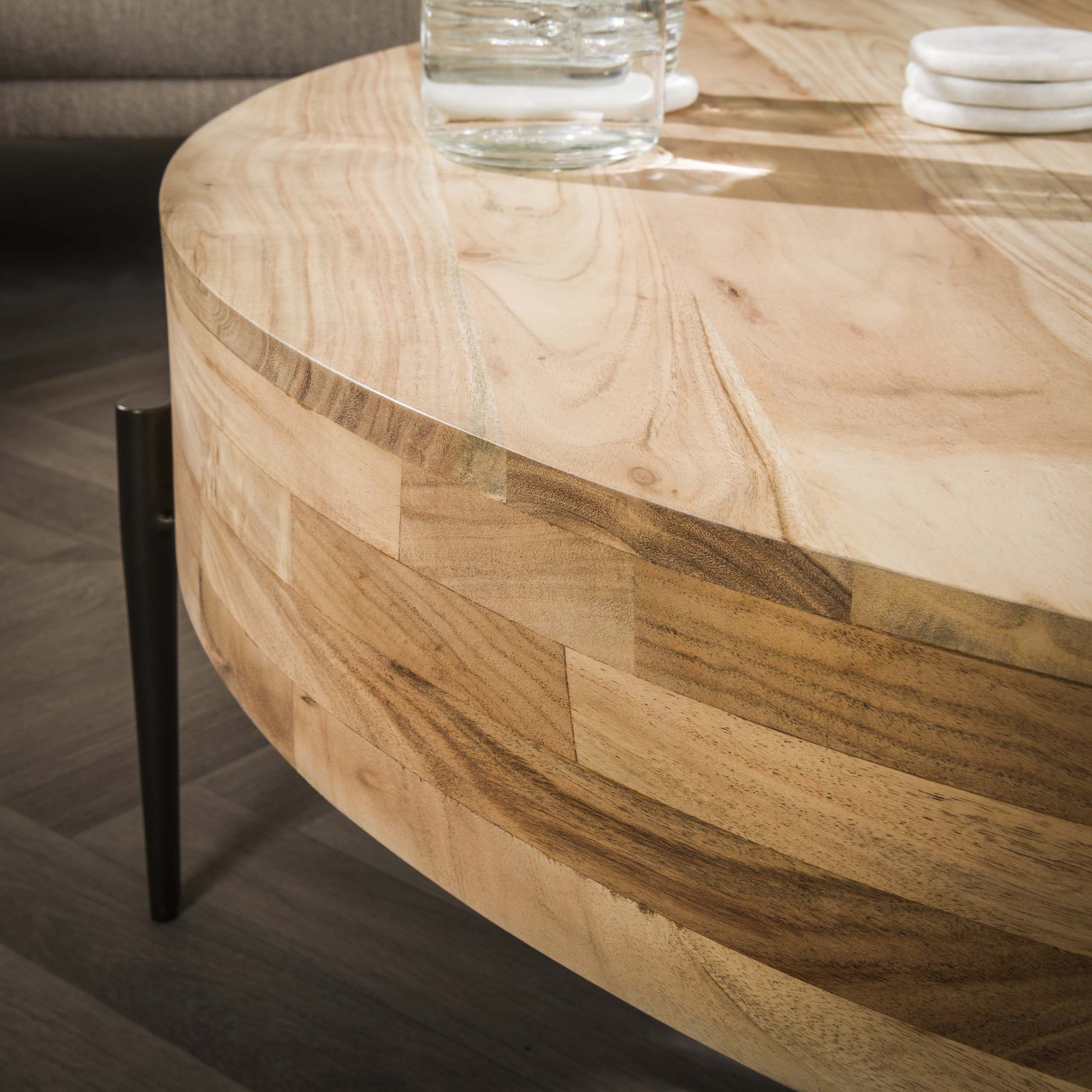 Coffee table Bulky Wood Ø120 - Solid acacia