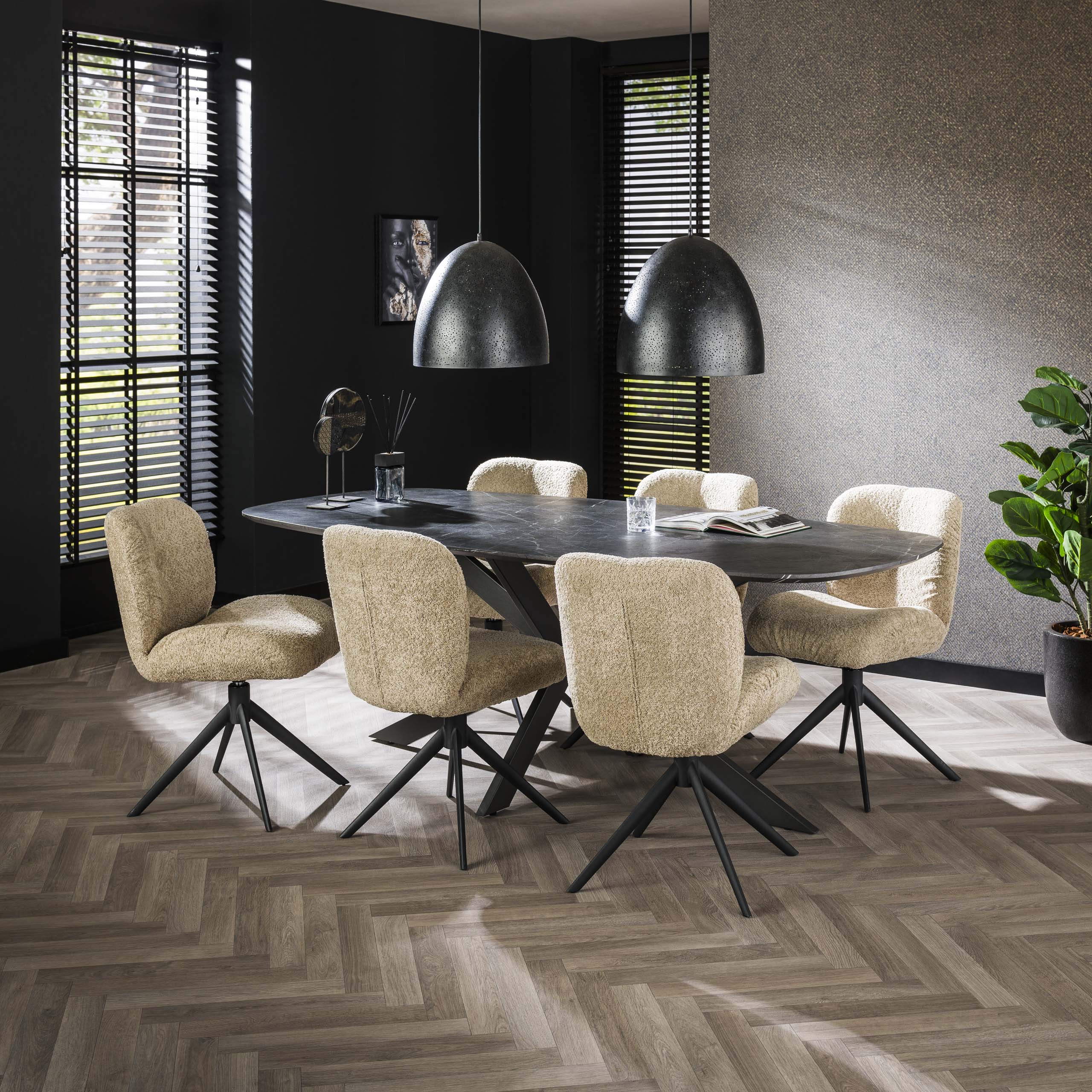 Dining room table 215 danish oval / 3D Melamine slate stone