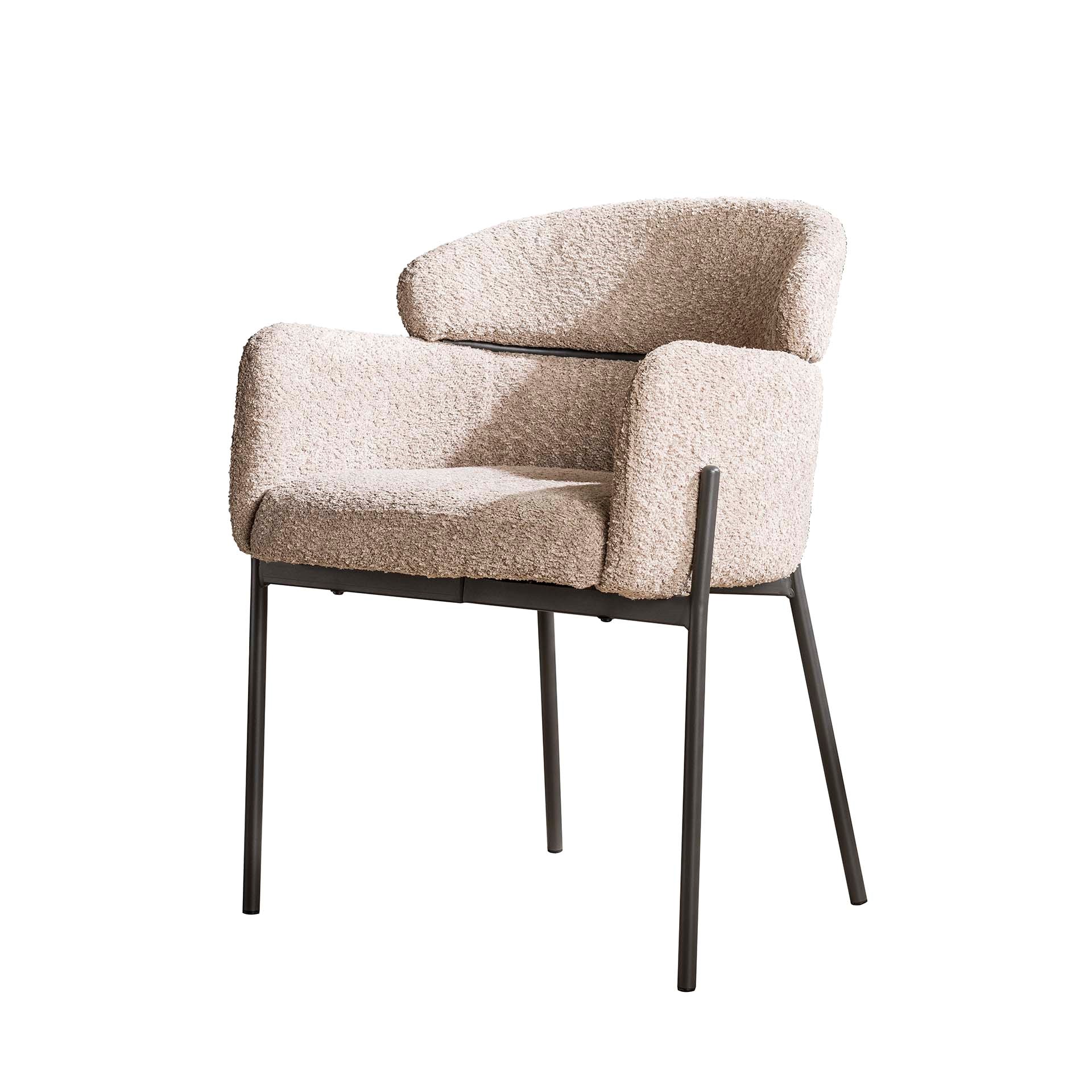 Armchair boucle round back. VPE2 / Boucle sand color