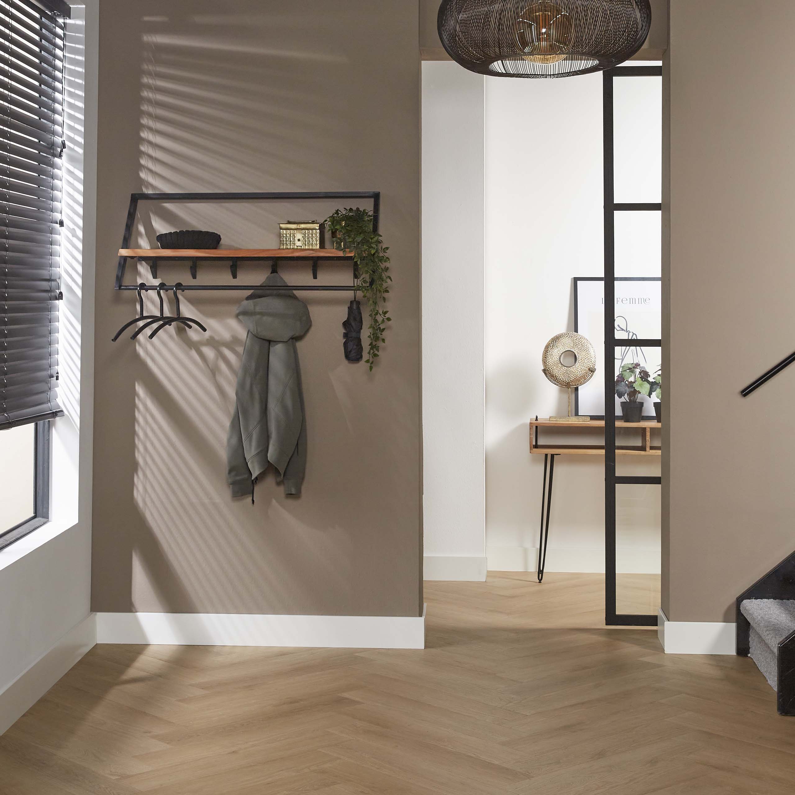 Coat rack Lean - 6 hooks - Solid acacia