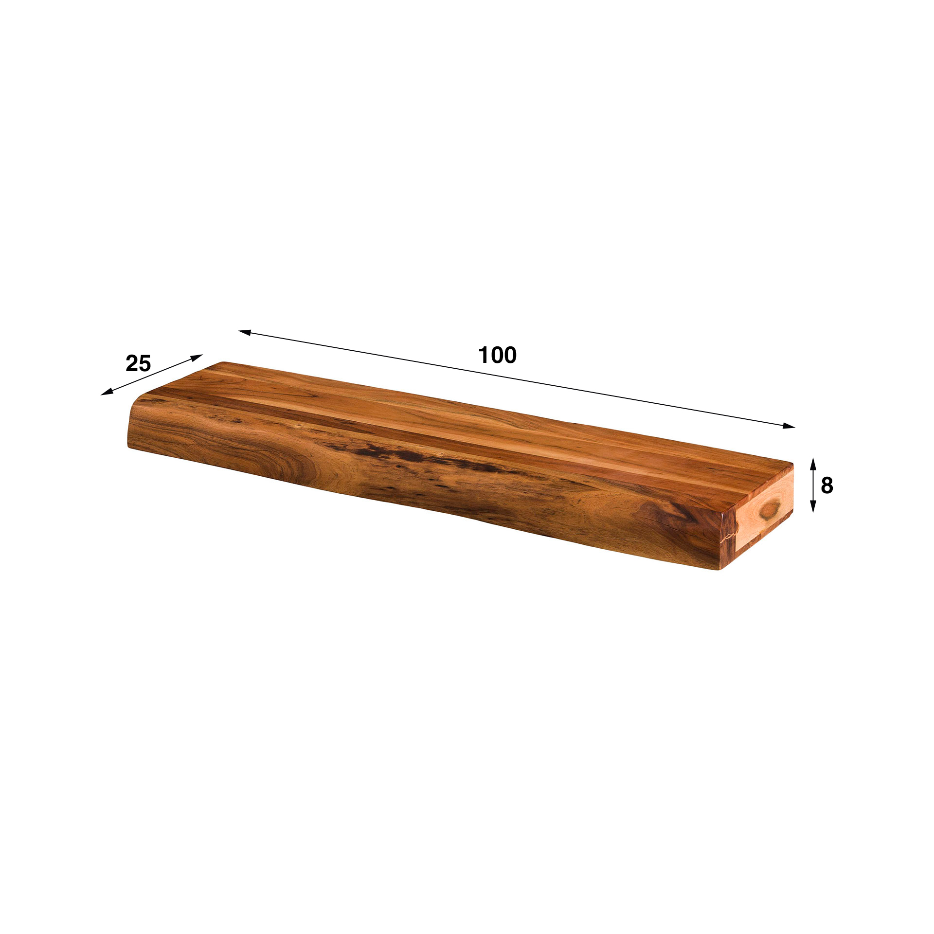 Wall shelf 100 steps / Solid acacia natural