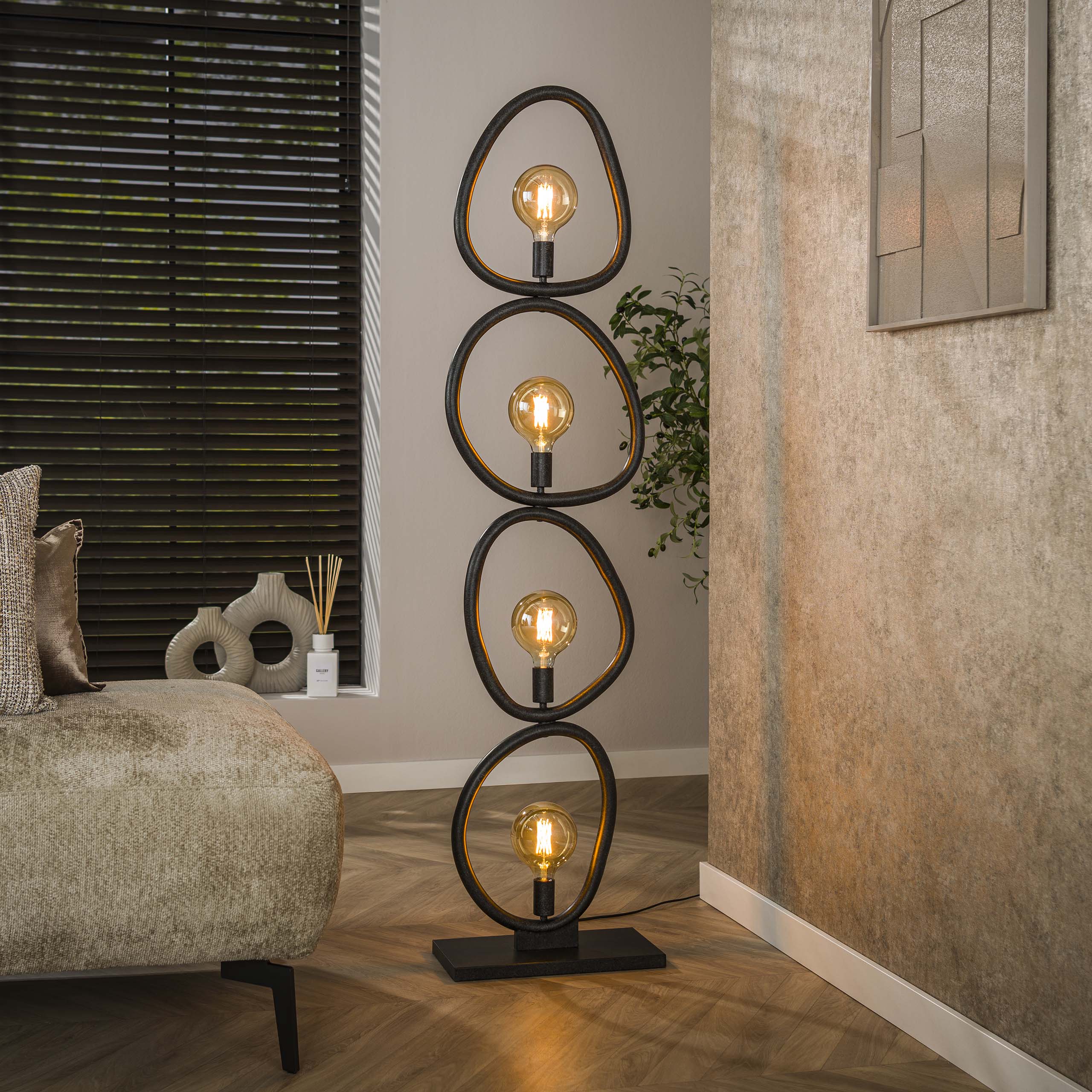 Floor lamp Pebble 4-light - Artic black