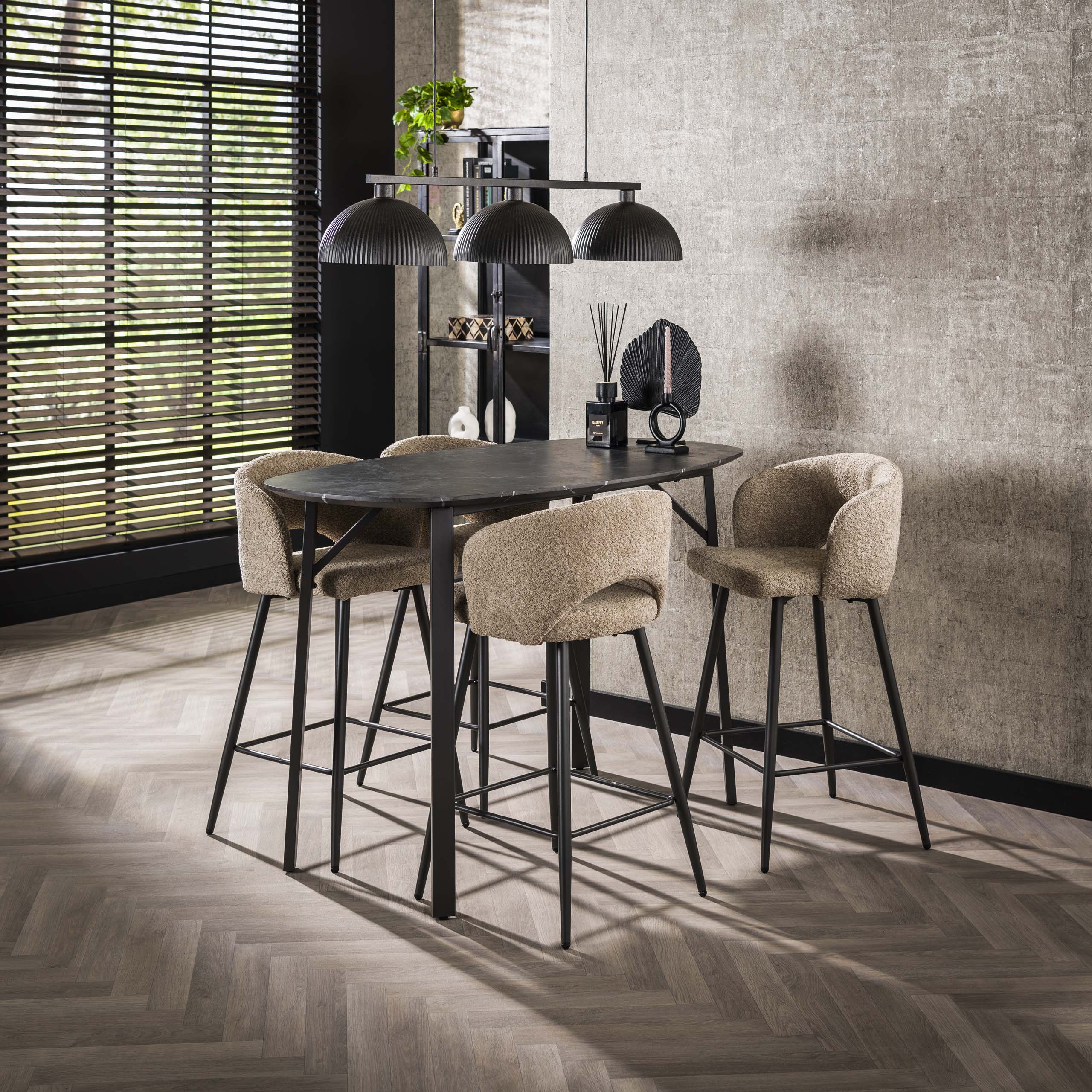 Bar table Onyx danish oval 140 cm - 3D melamine graphite