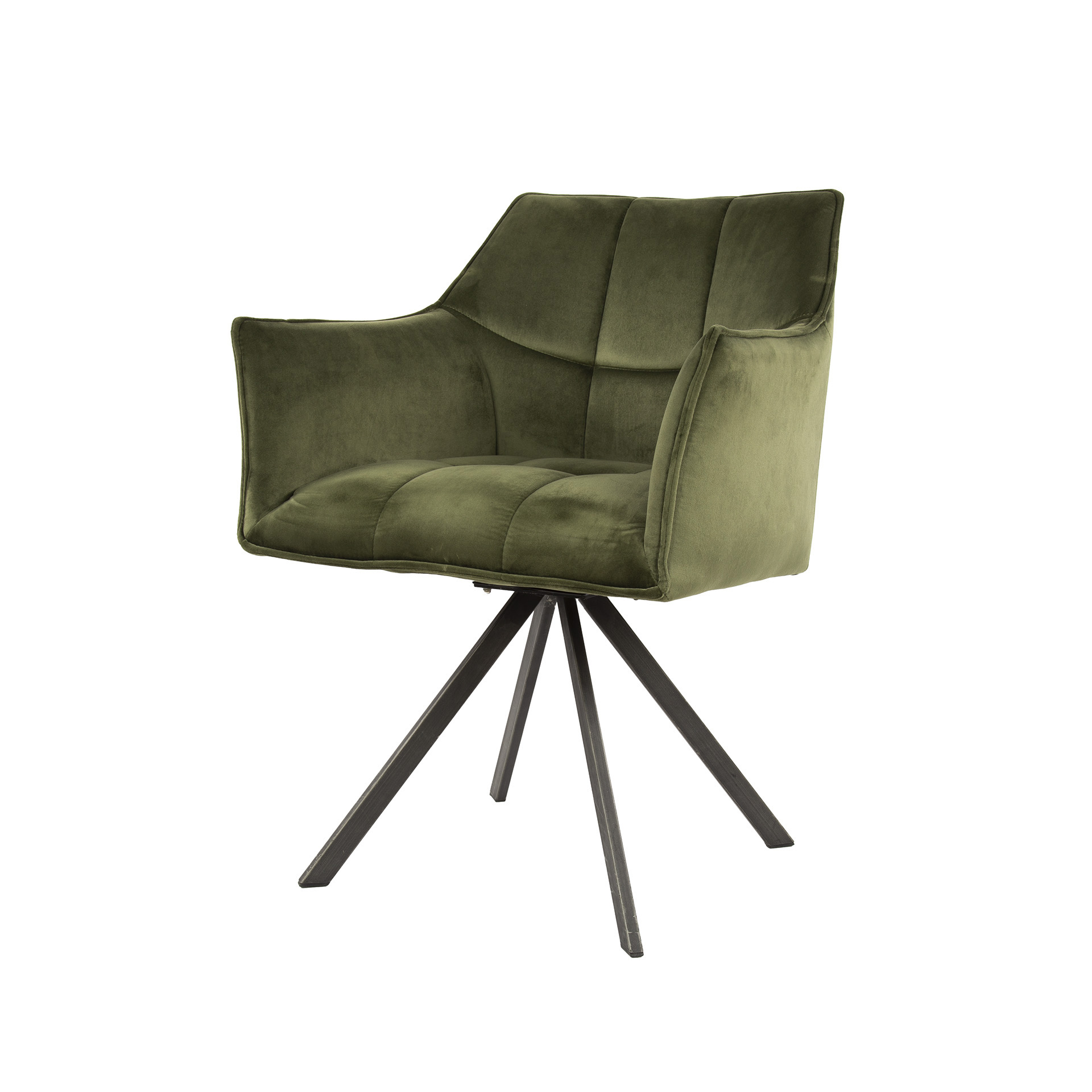 Armchair grid rotatable. VPE2 / Green velvet
