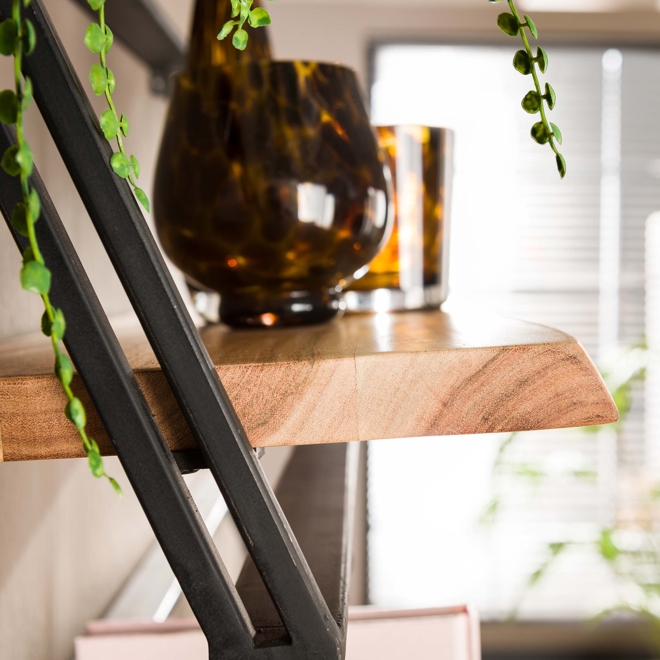 Wall shelf Lean set of 3 - Solid acacia