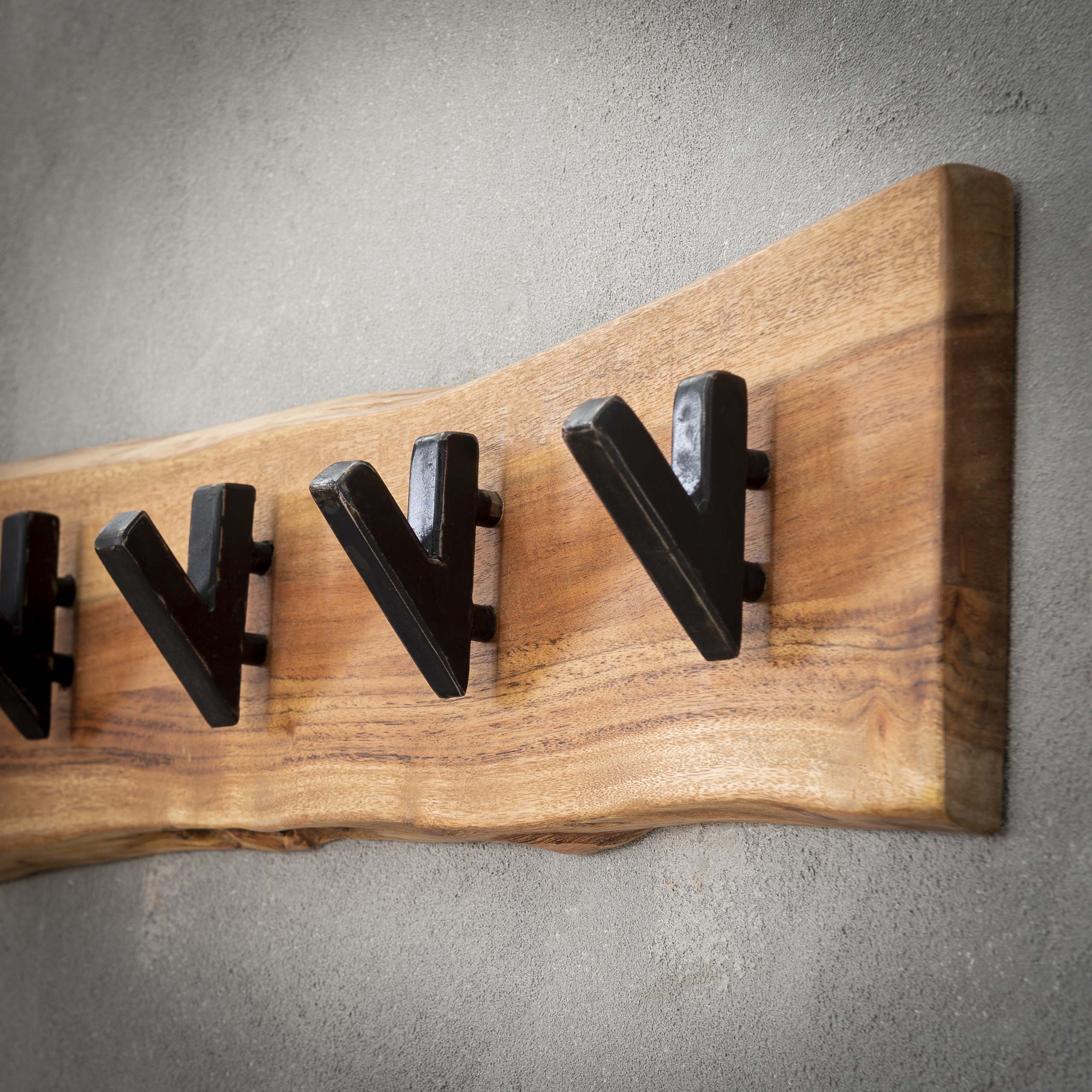 Coat rack Long Wood 8 hooks