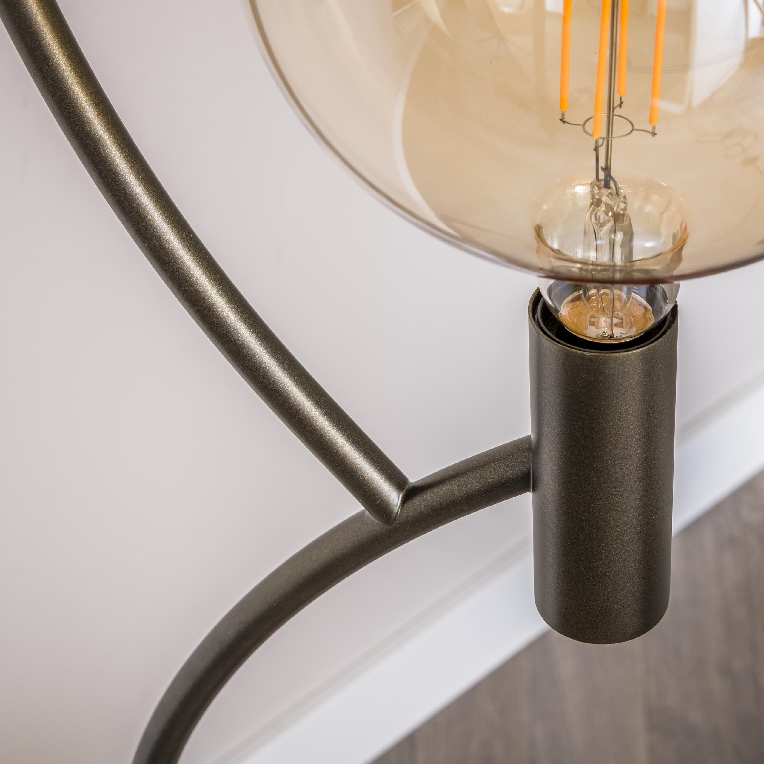 Floor lamp Arcus 3-light Sienna brown