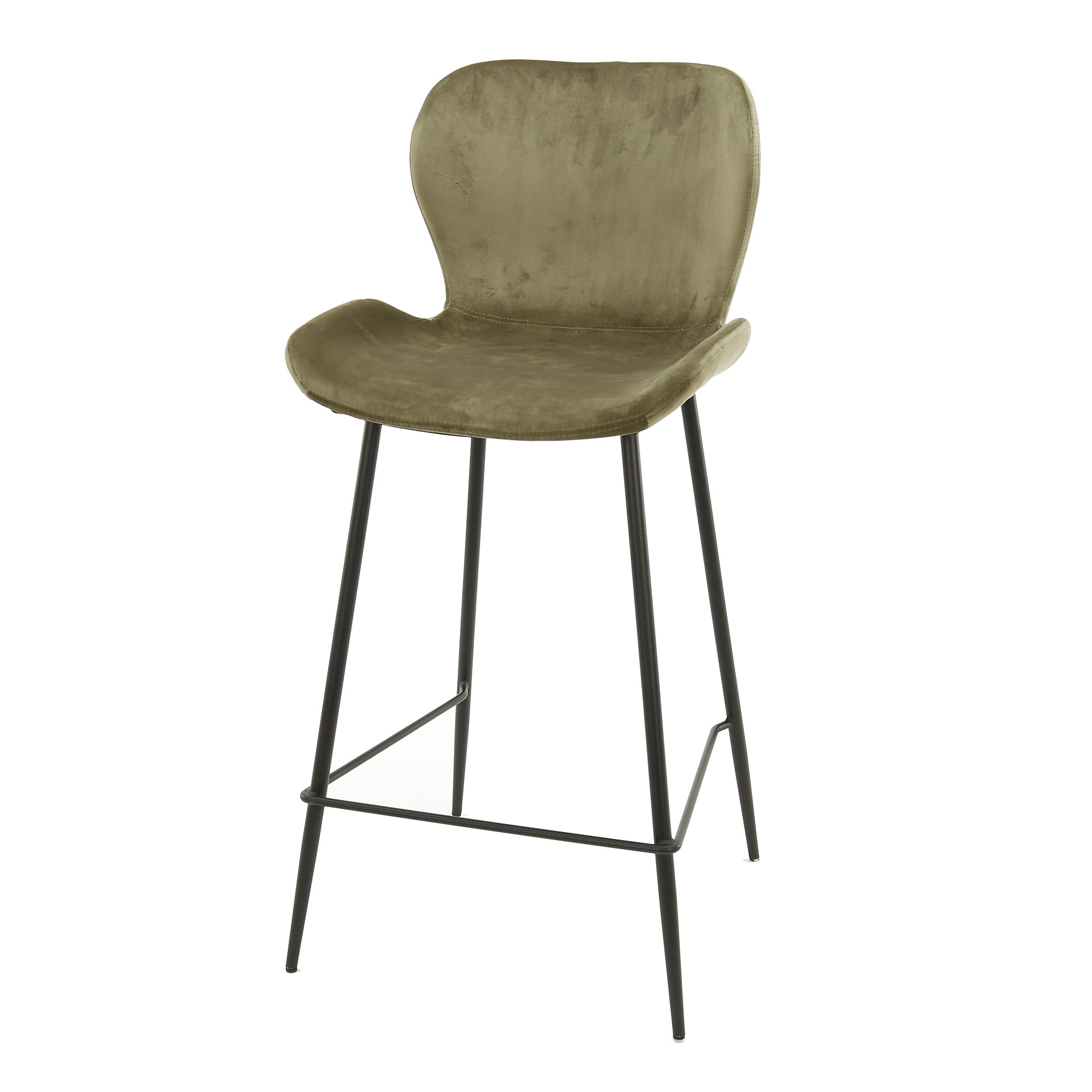 Bar stool round tube. VPE4 / Champagne velvet