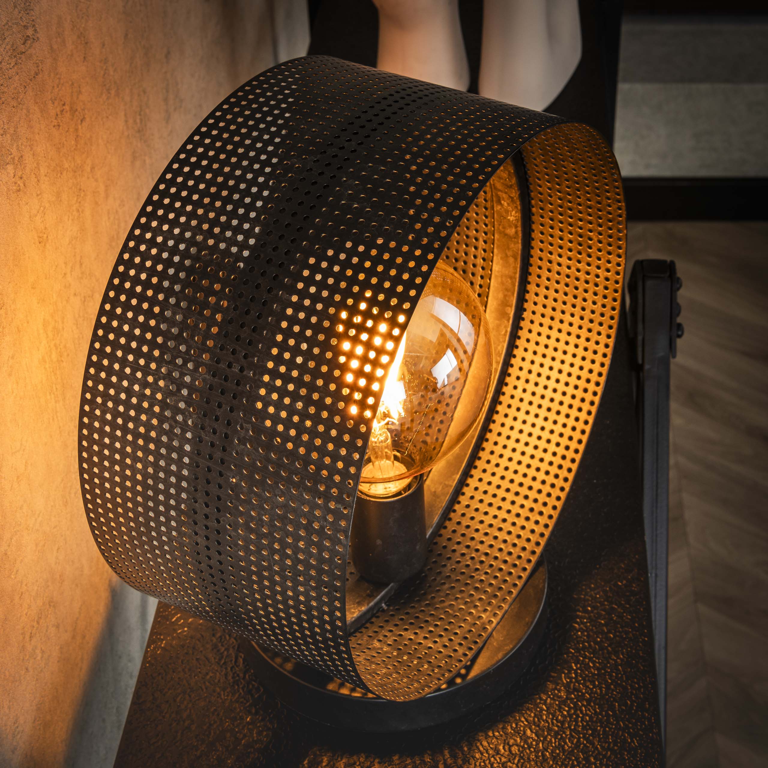 Table lamp Ring Mesh 1-light - Charcoal
