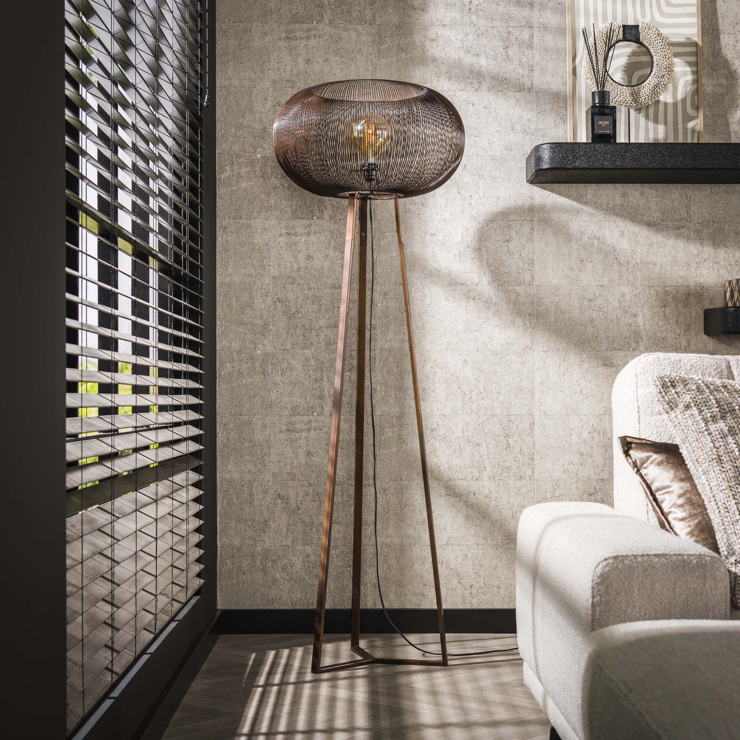 Floor lamp Copper Twist 1-light - Black nickel