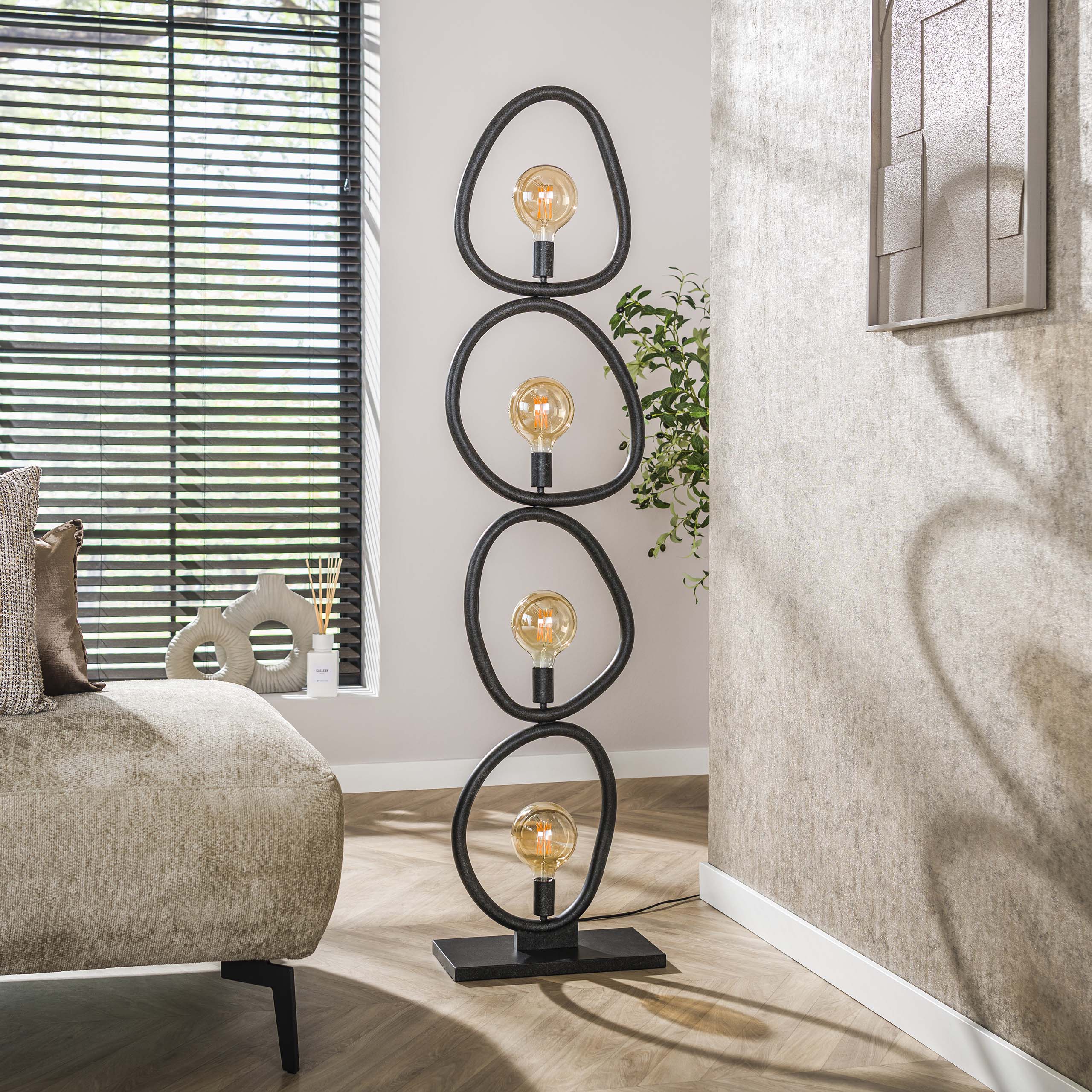 Floor lamp Pebble 4-light - Artic black