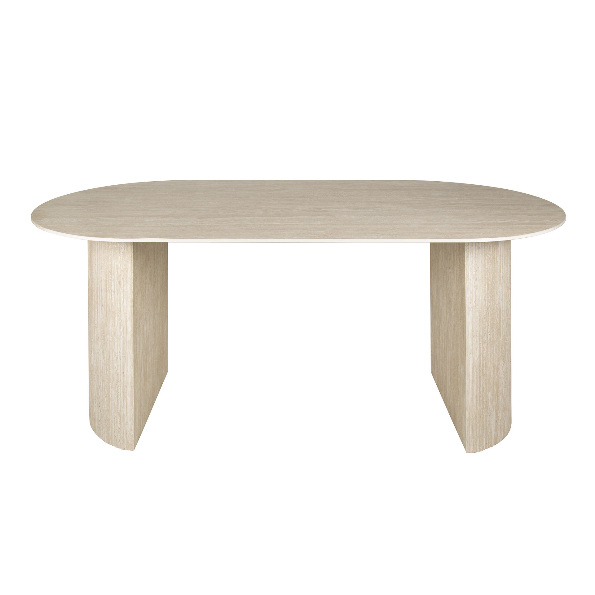 Romano Arch dining table flat oval 180 cm - Ceramic travertine