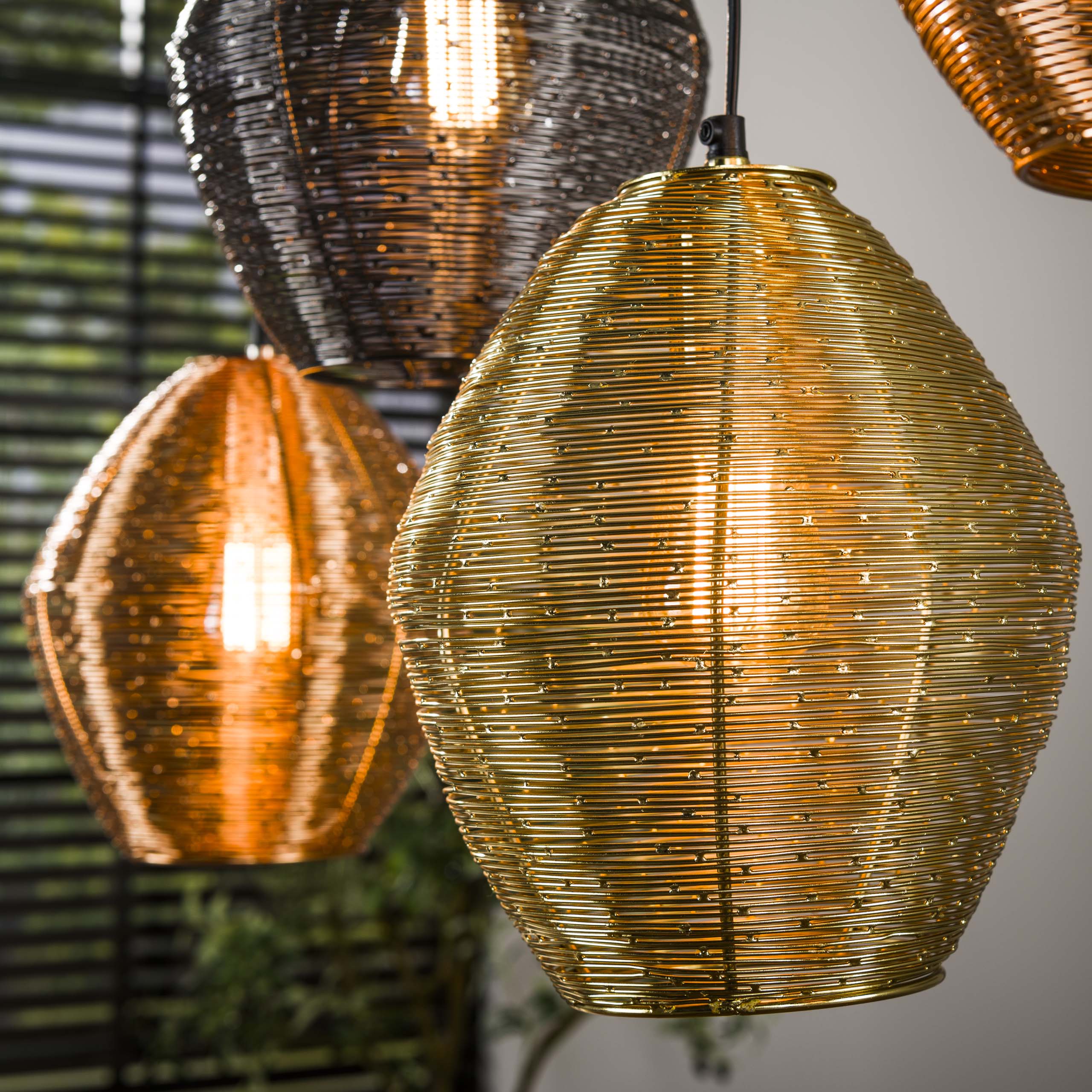 Hanging lamp 5L web mix / Matt nickel mix color
