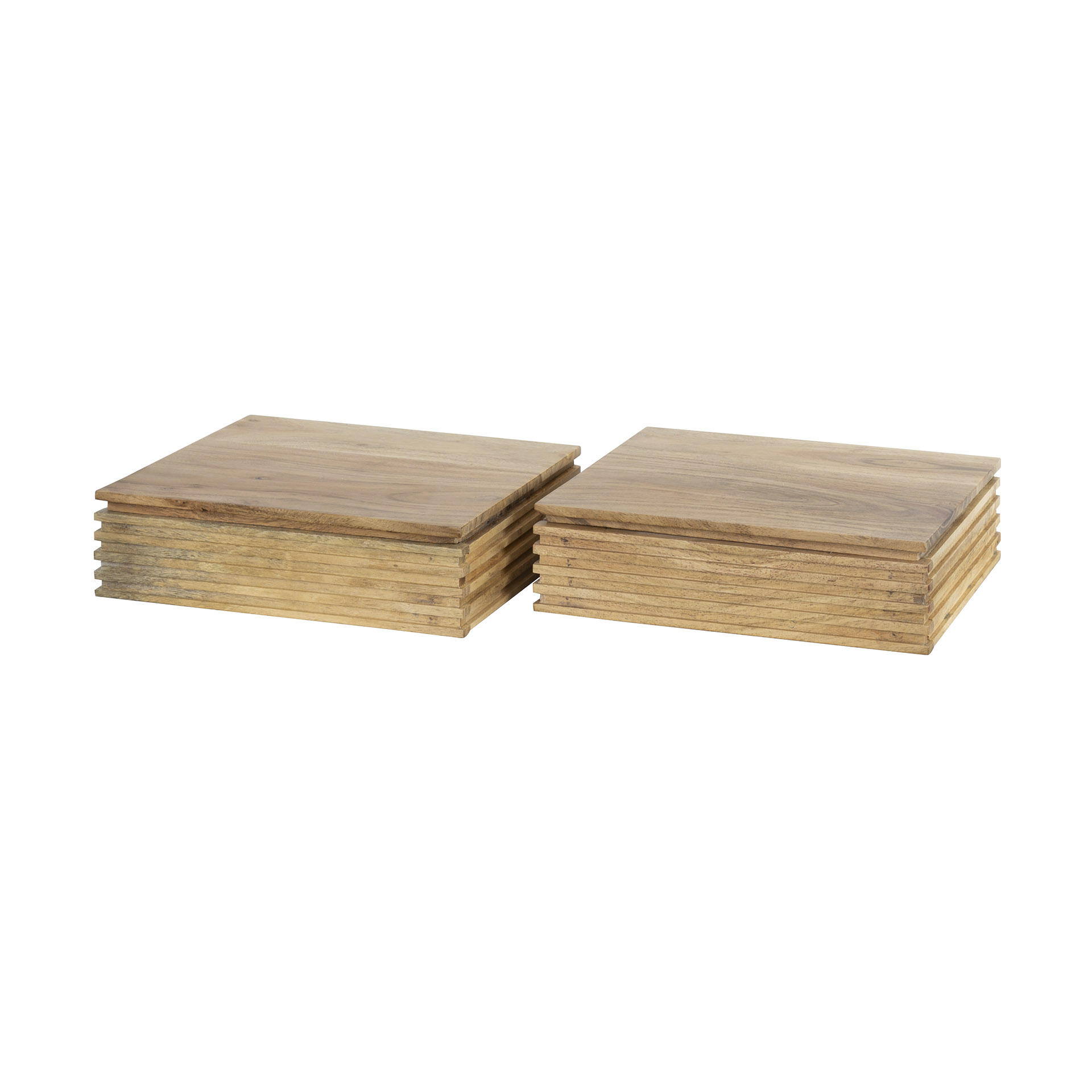 Mesita de noche Layer XS 1 cajón - juego de 2 - Acacia maciza
