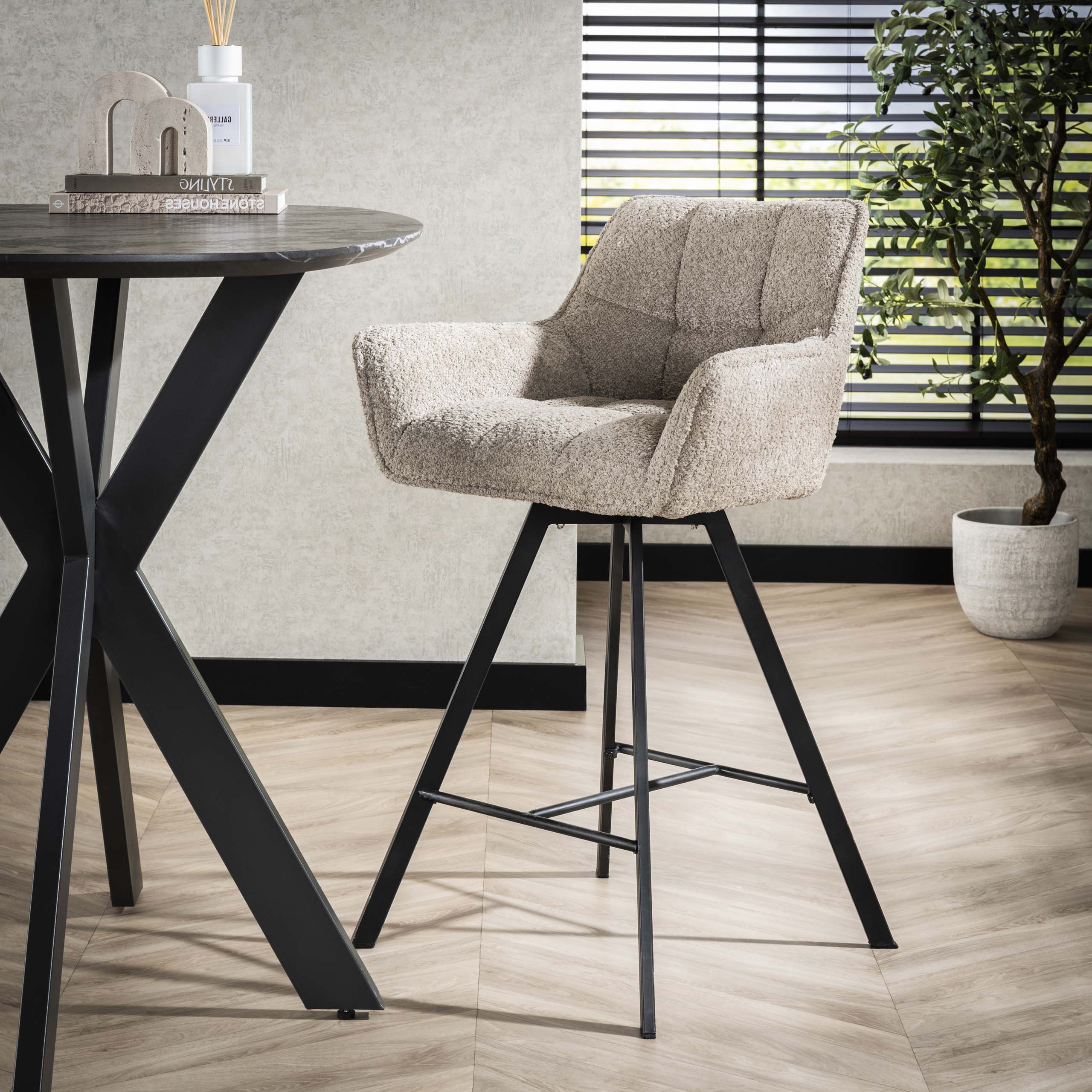 Bar chair grid rotatable. VPE2 / Boucle sand color
