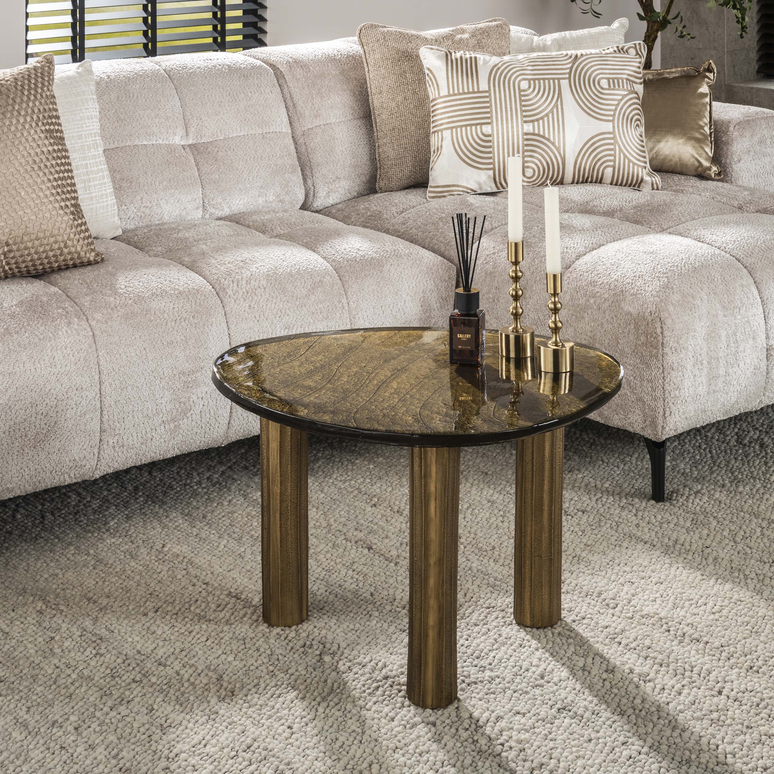 Mesa de centro Eclipse L - Oro antiguo