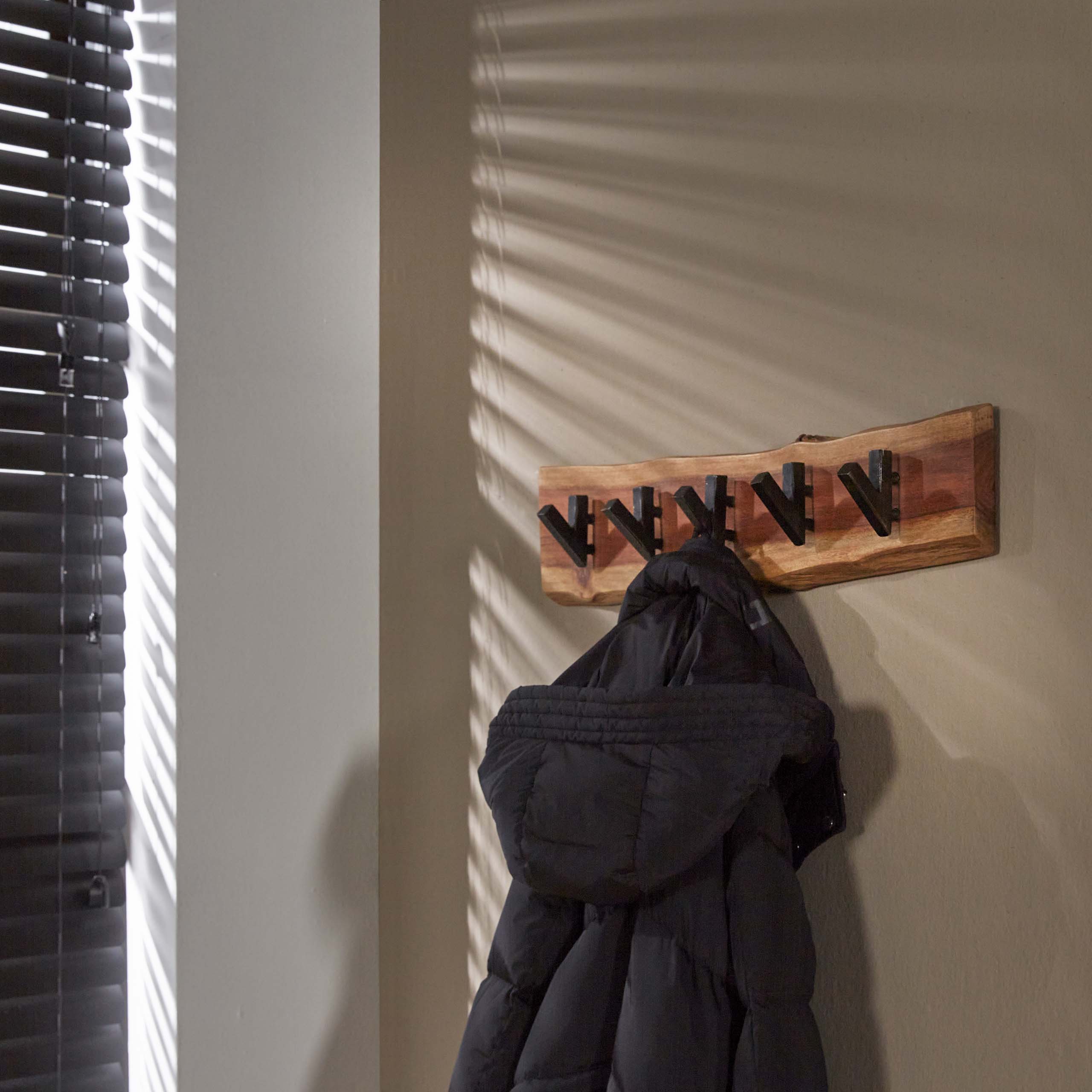 Coat rack Short Wood 5 hooks