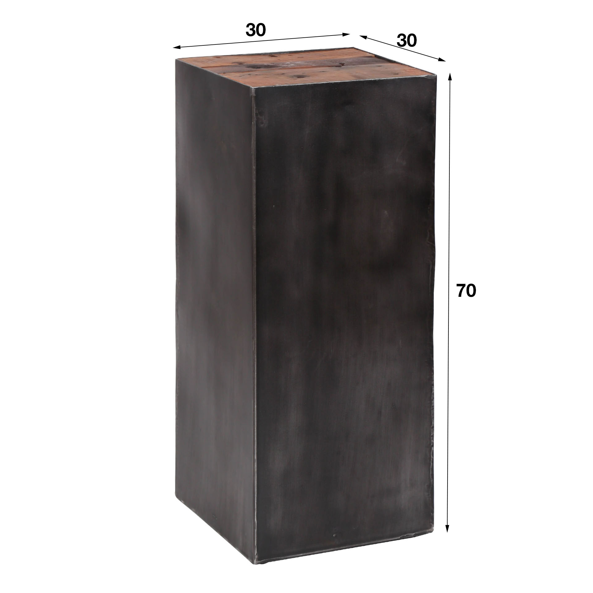 Flower column 70 natural brush Raft steel / Robust hardwood