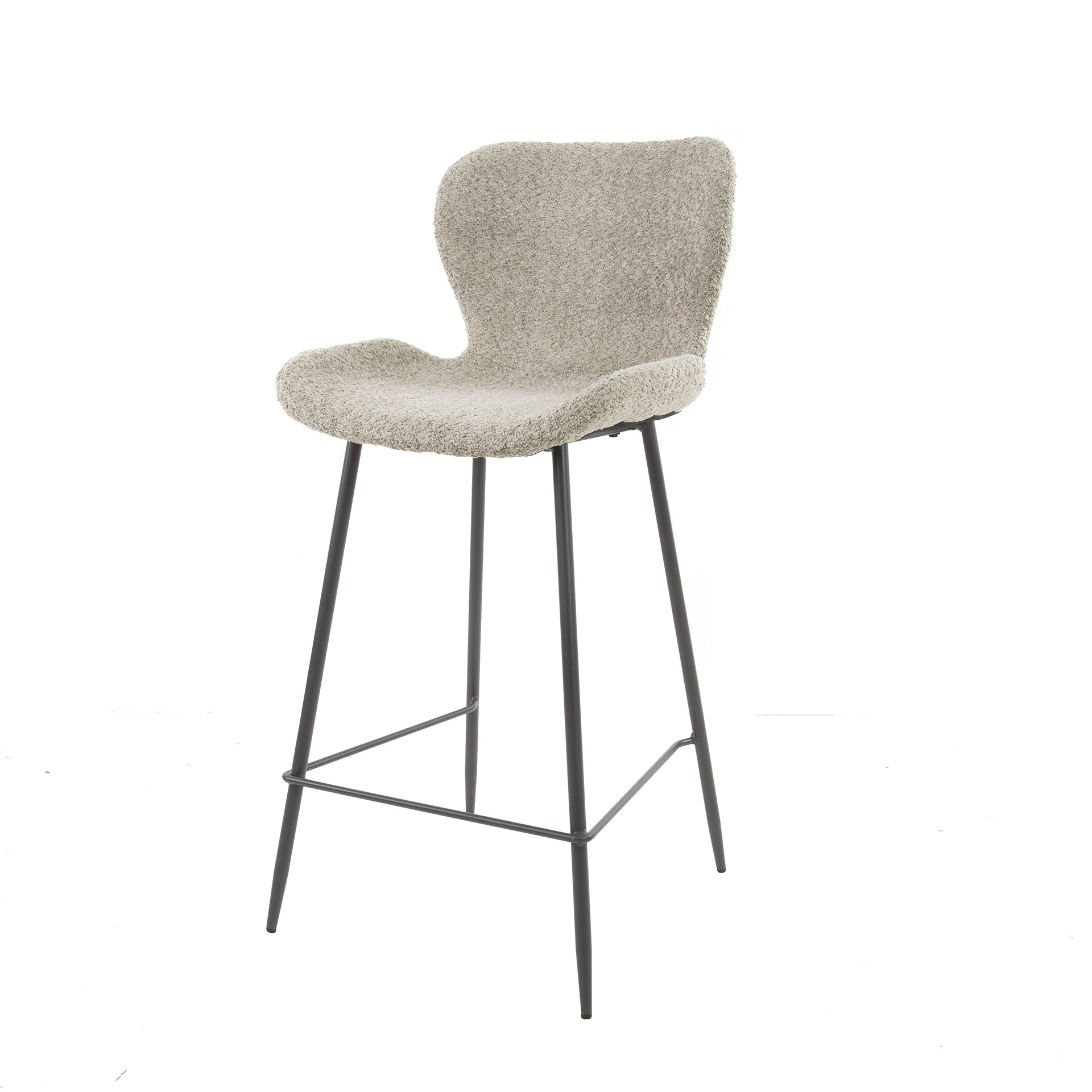Bar stool round tube. VPE4 / Boucle sand color