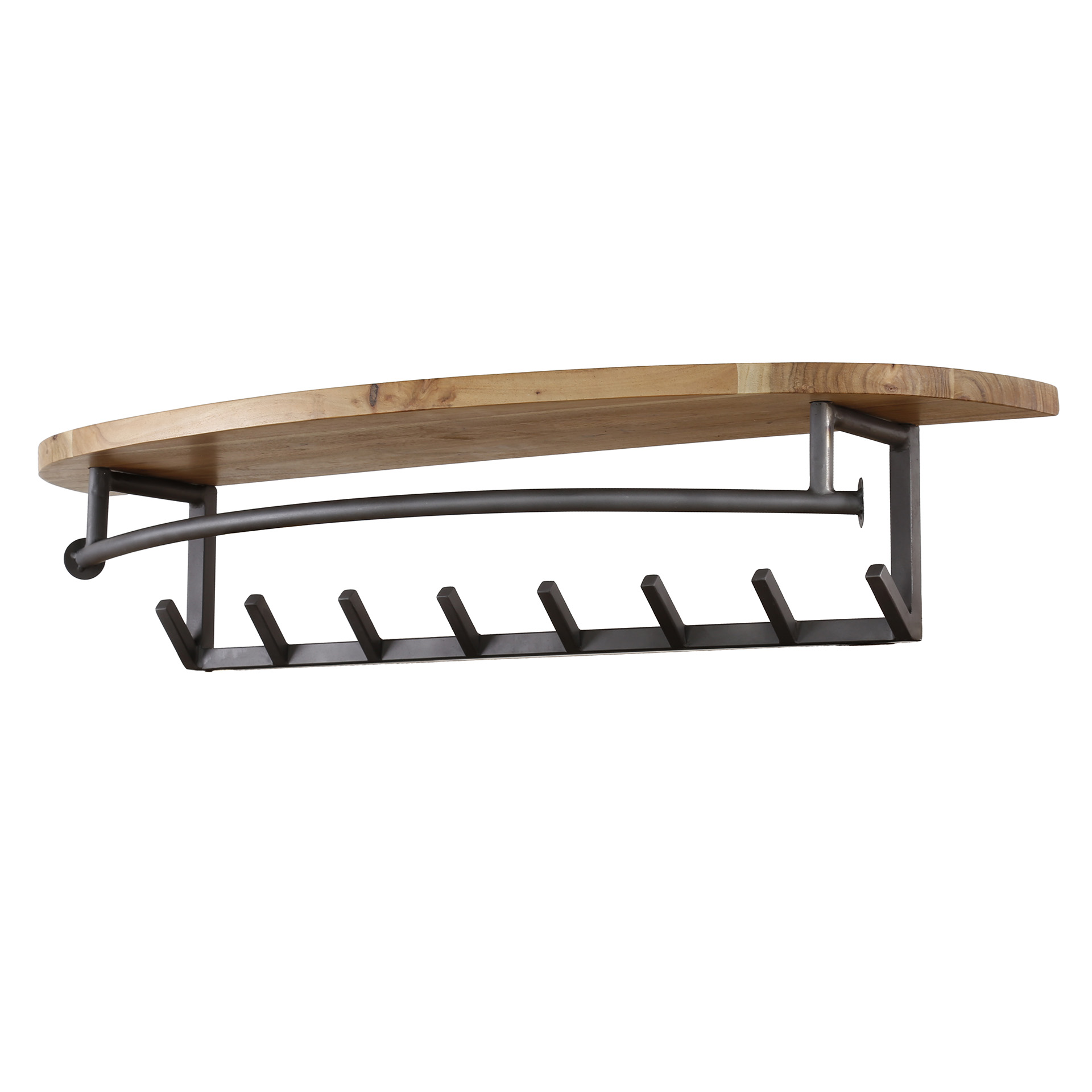 Coat rack round 8 hooks parcel shelf / Solid ac