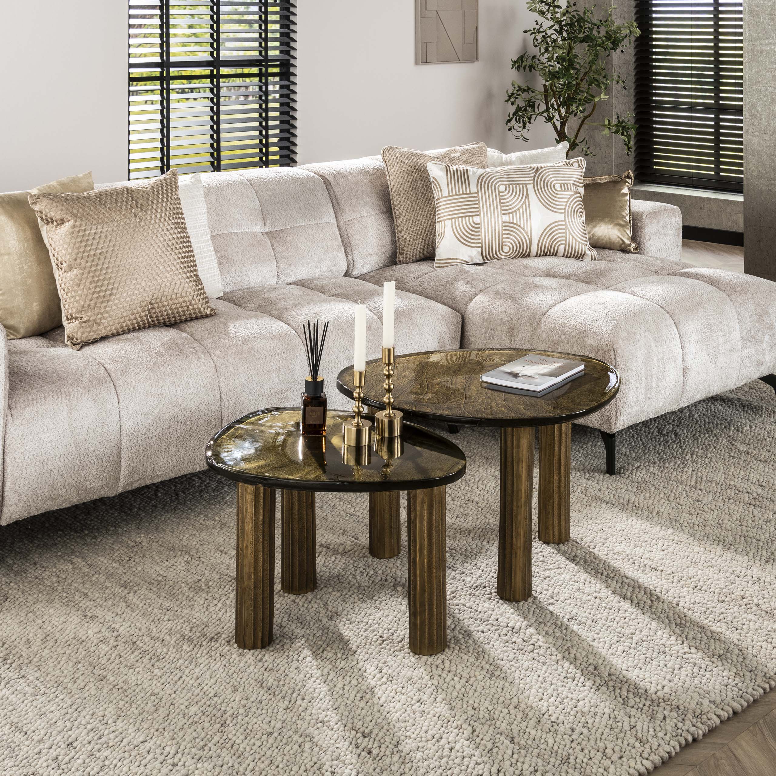 Mesa de centro Eclipse M - Oro antiguo