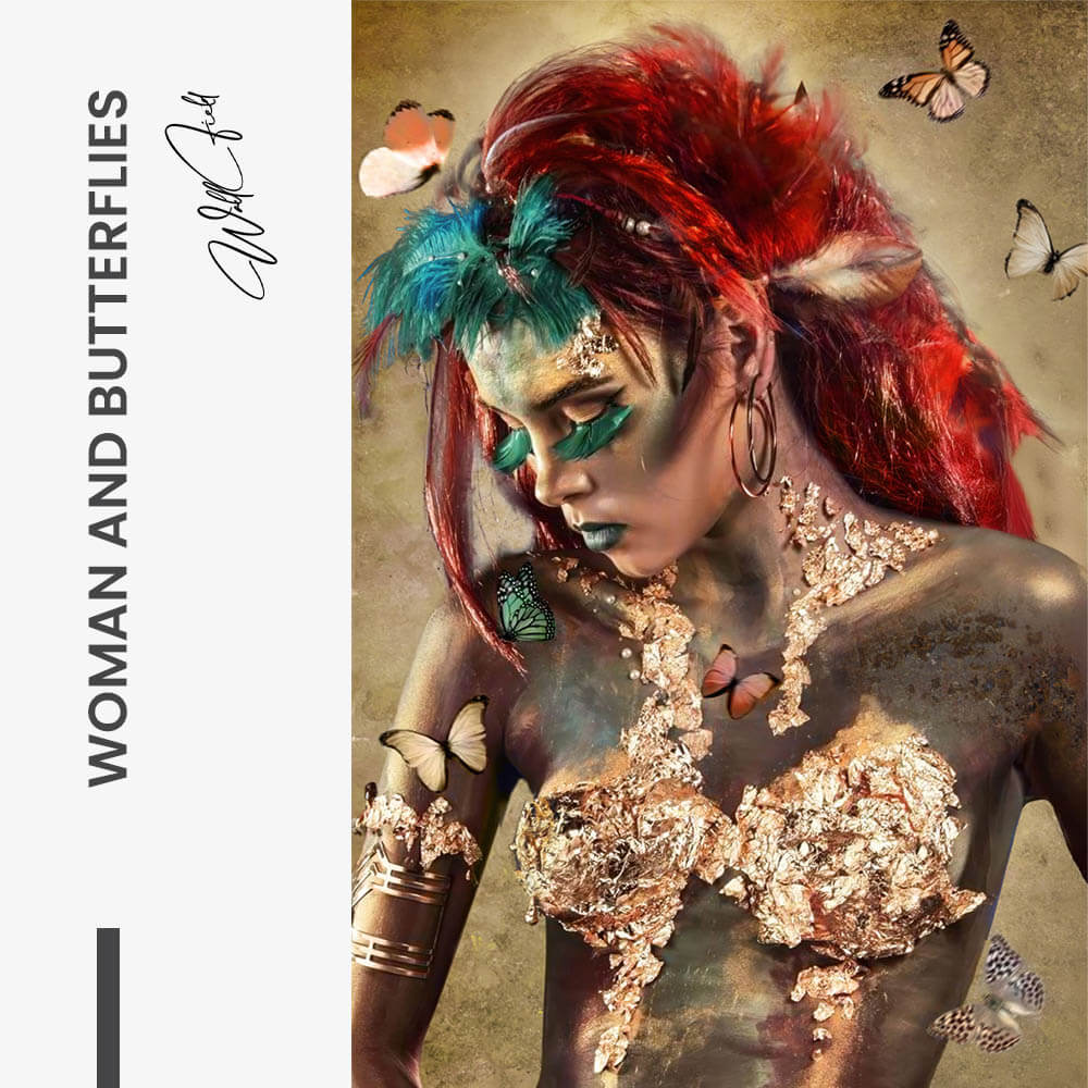 "Woman and Butterflies"