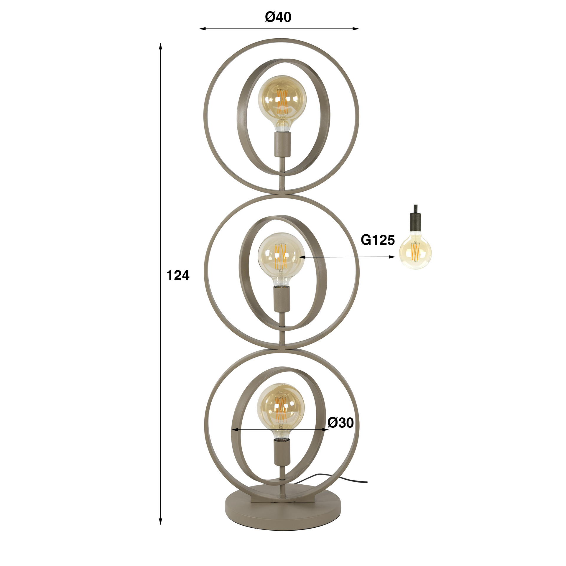 Floor lamp Turn Around 3-light - Beige