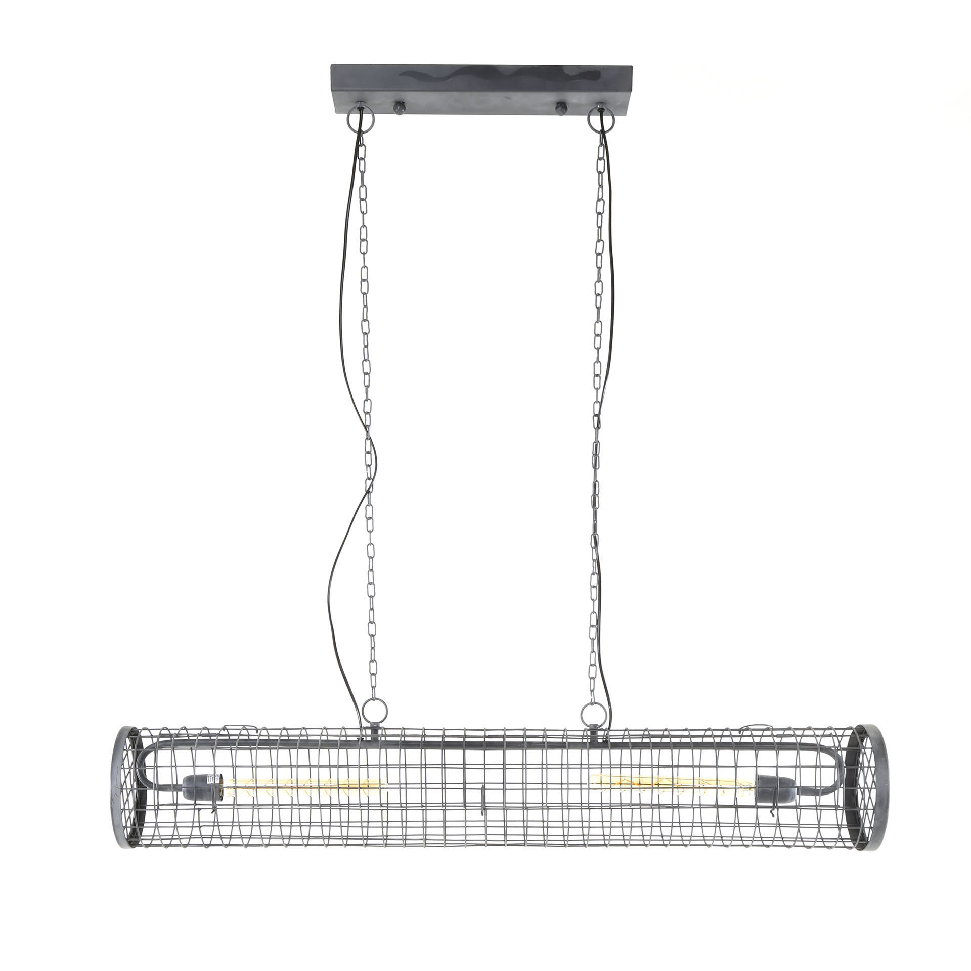 Lámpara colgante D20cm malla cilíndrica/Gris pizarra