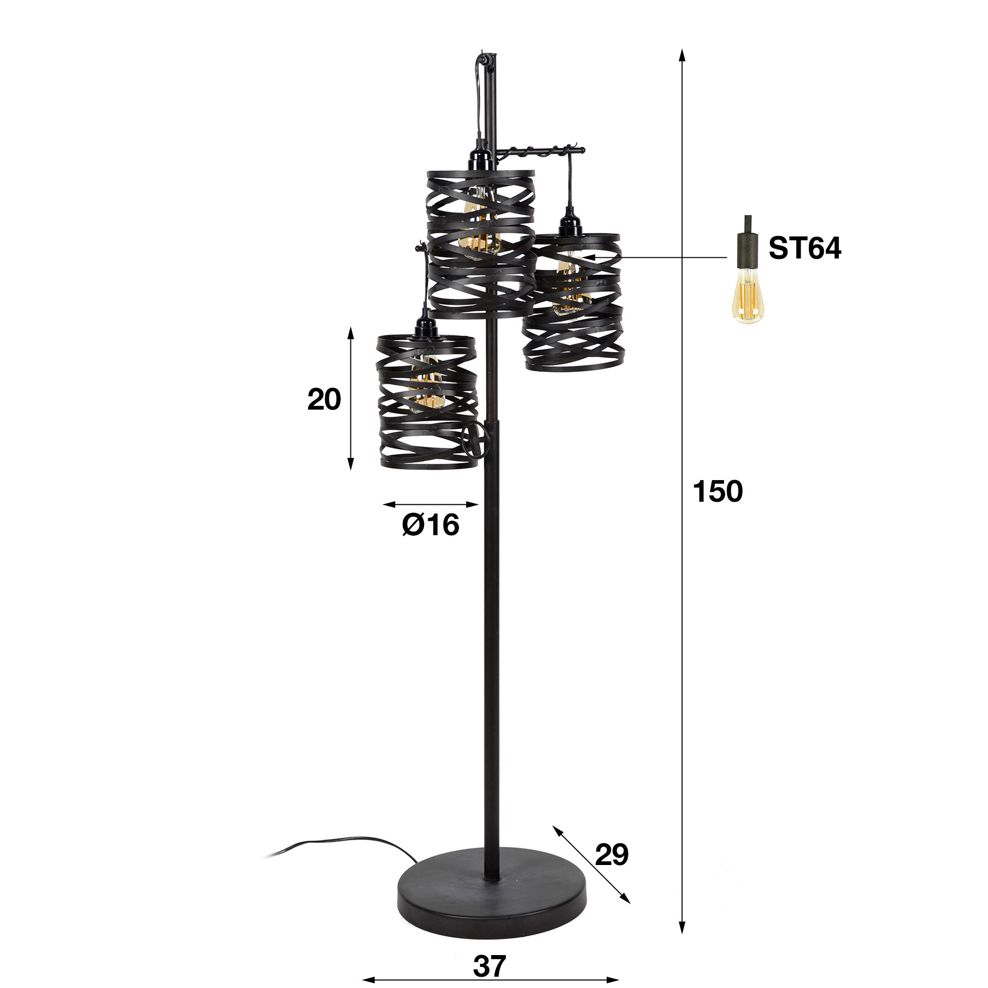 Floor lamp 3L Springer stepped