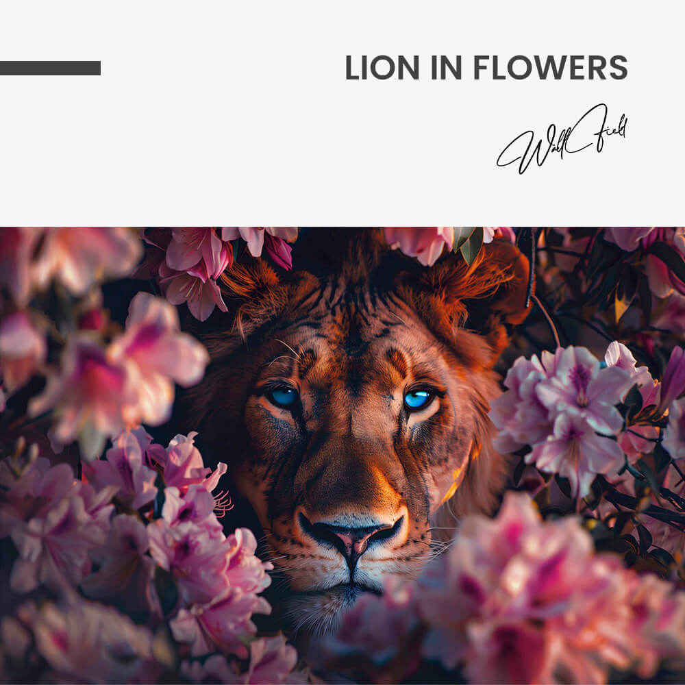 Lion in Flowers II – Vidrio