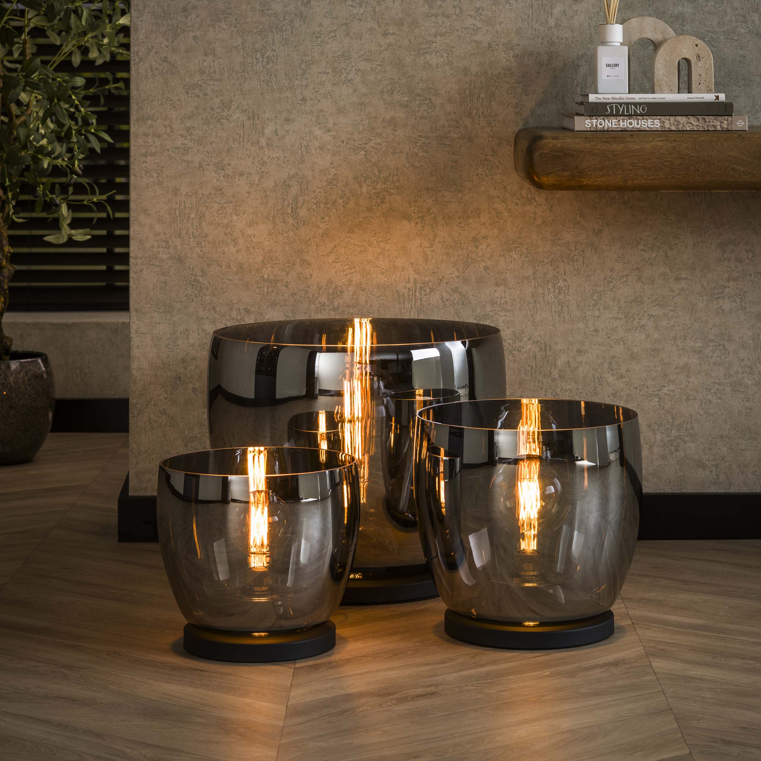 Floor lamp UP L 1-light - Smoke gray glass