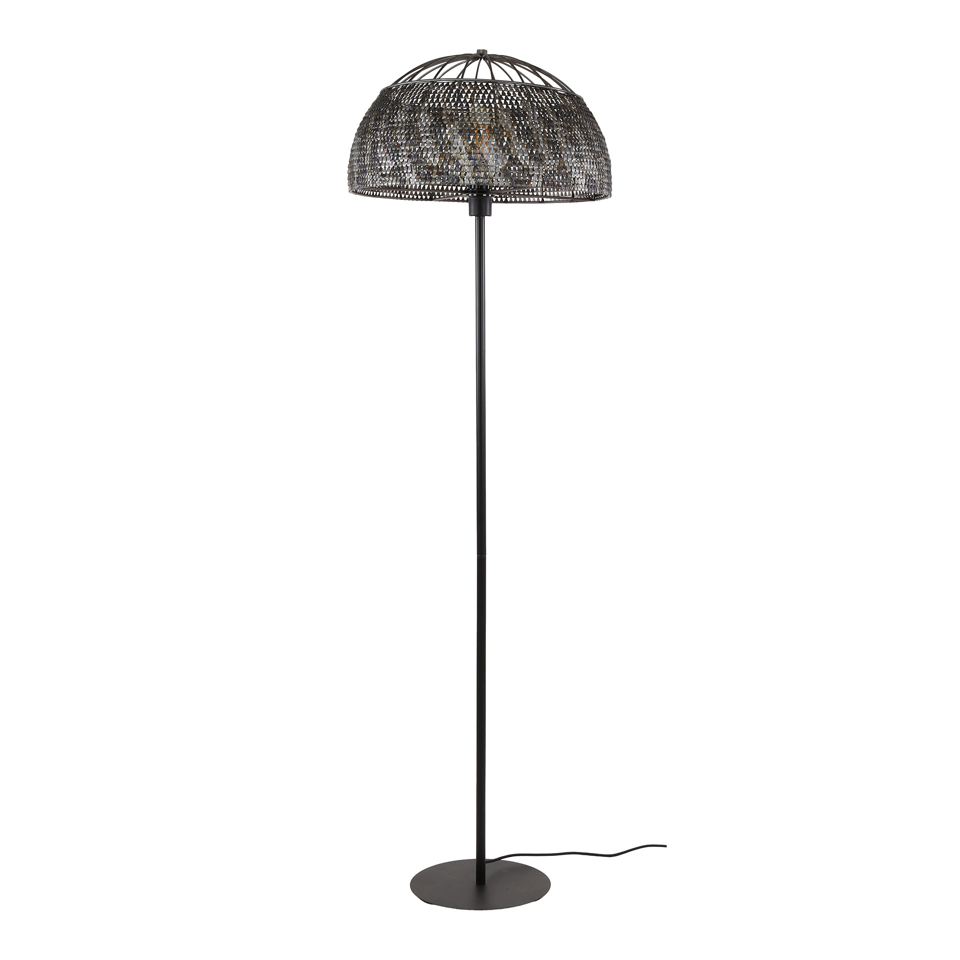 Floor lamp Ø50 armor open / Black brown