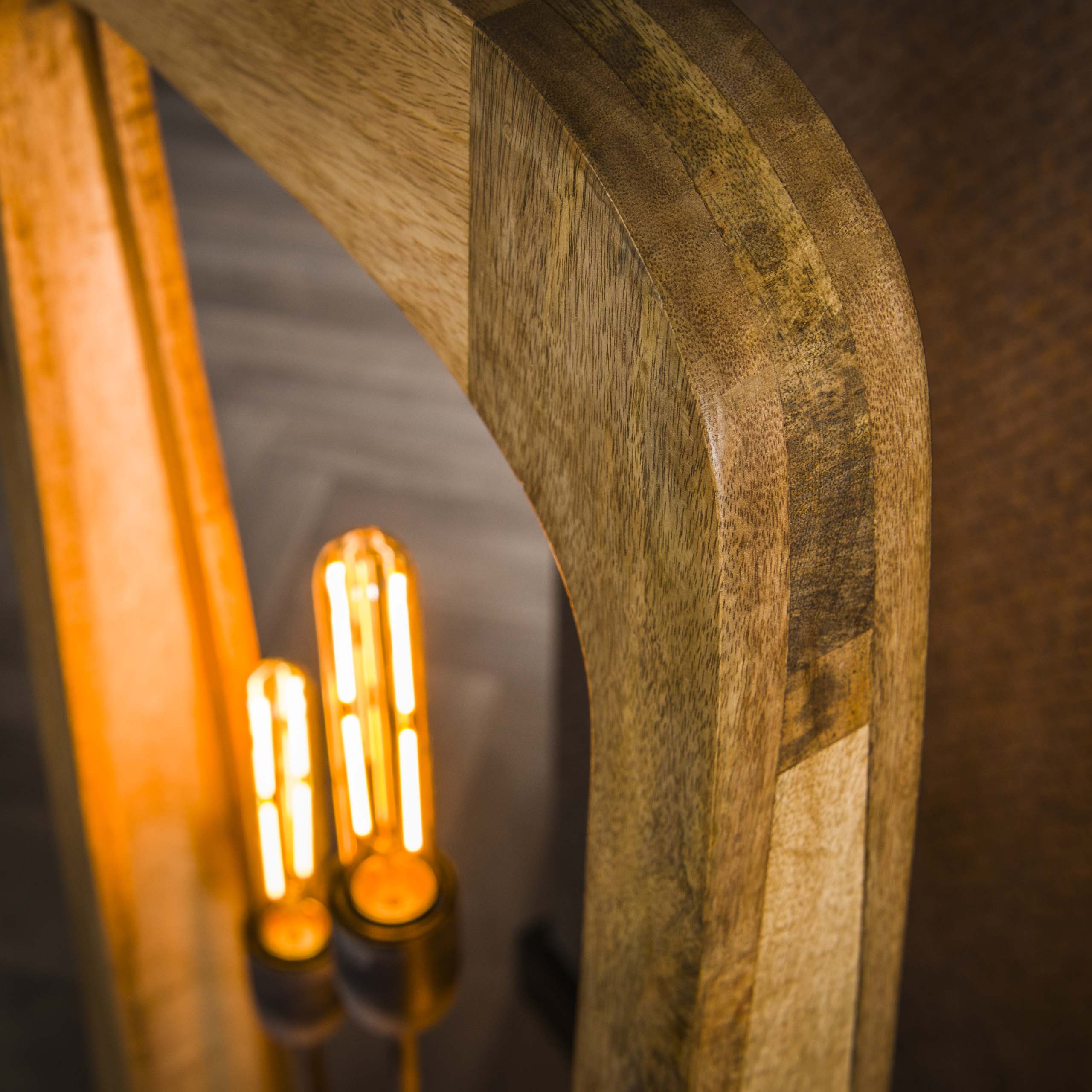 Lámpara de pie 3L bray / Mango macizo natural