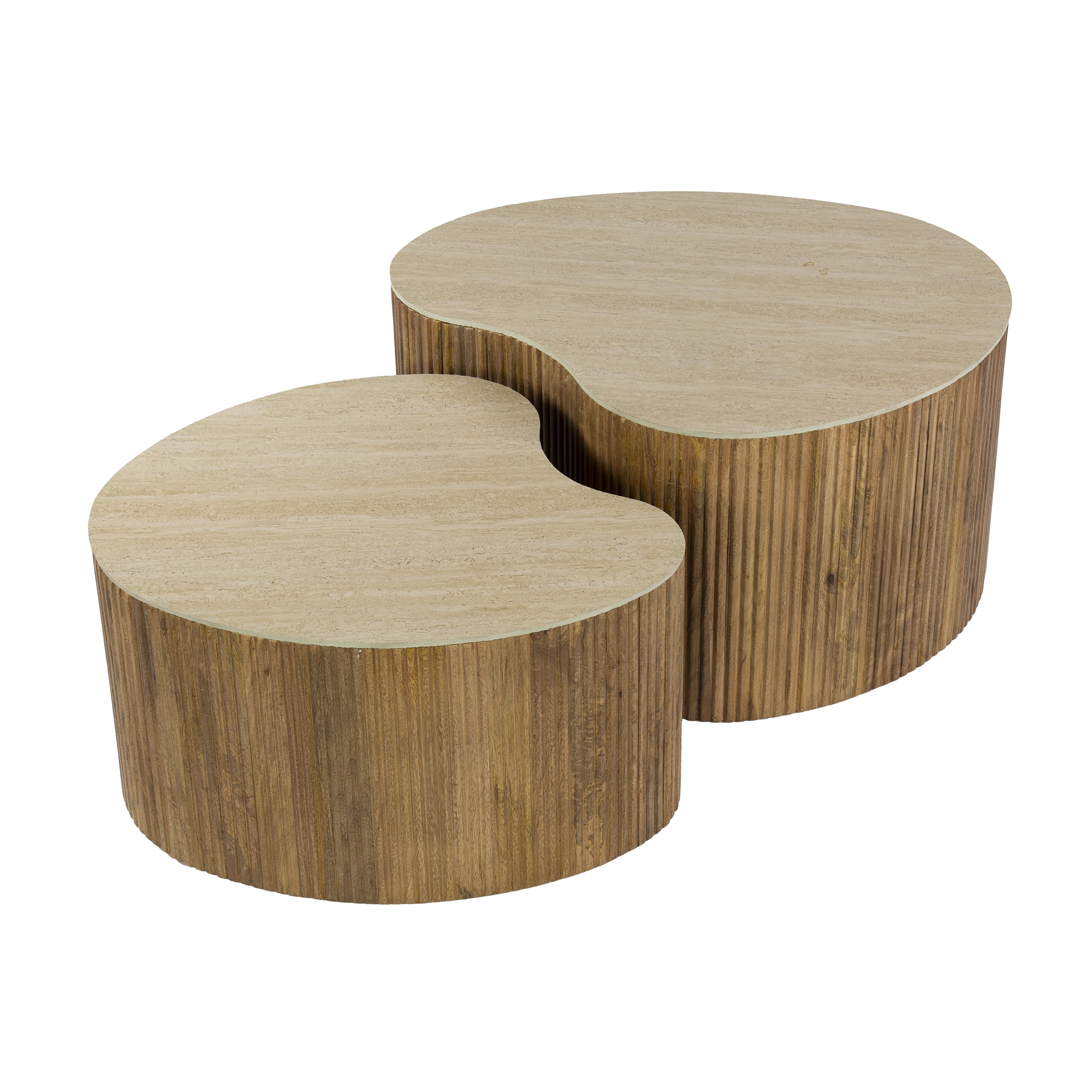 Coffee table Nuovo kidney shaped - Set of 2 - Solid mango