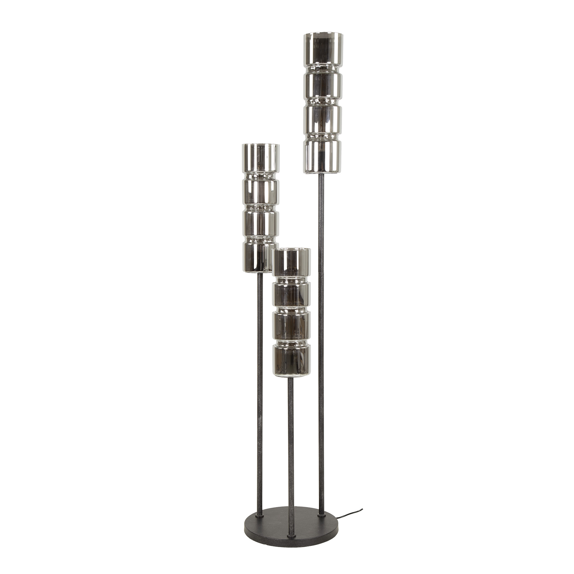 Floor lamp 3L stepped cylinder glass / Artic black