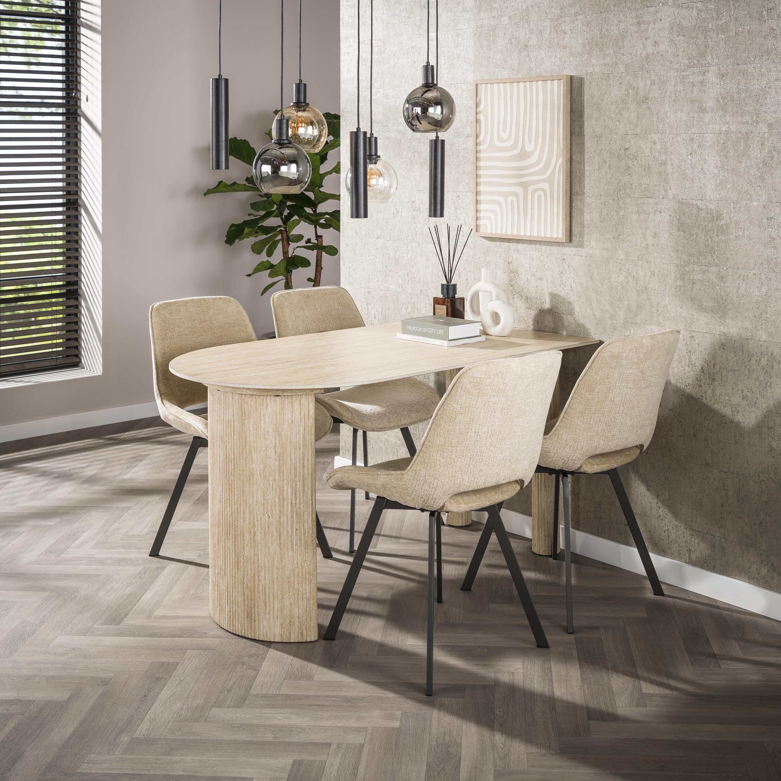 Romano Arch mesa de comedor 1 lado 140 cm - Cerámica travertino