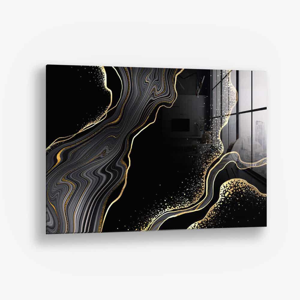Black & Gold Stone – Glass