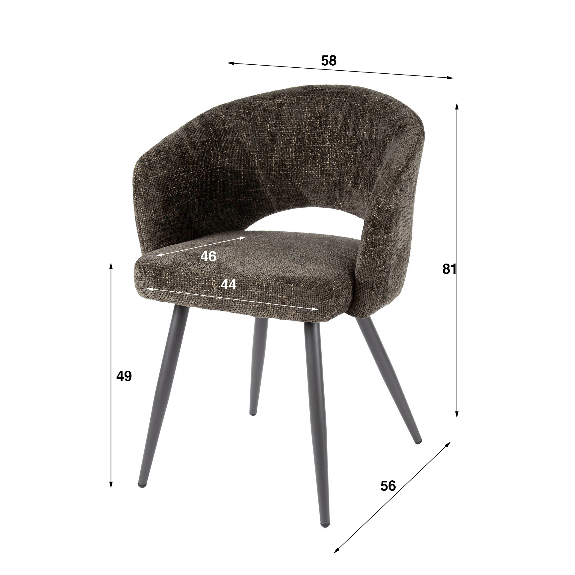 Armchair Salon - packed per 2 - Cargo brown